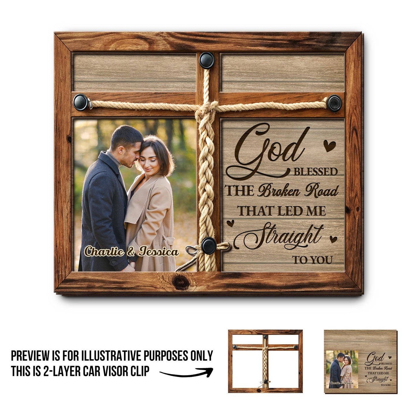 God Blessed The Broken Road Customized Visor Clip