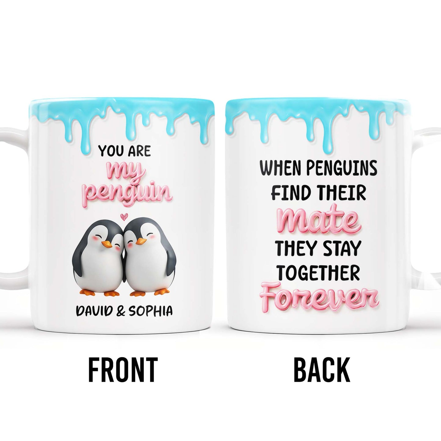 Penguin Mate Forever Love Custom Mug