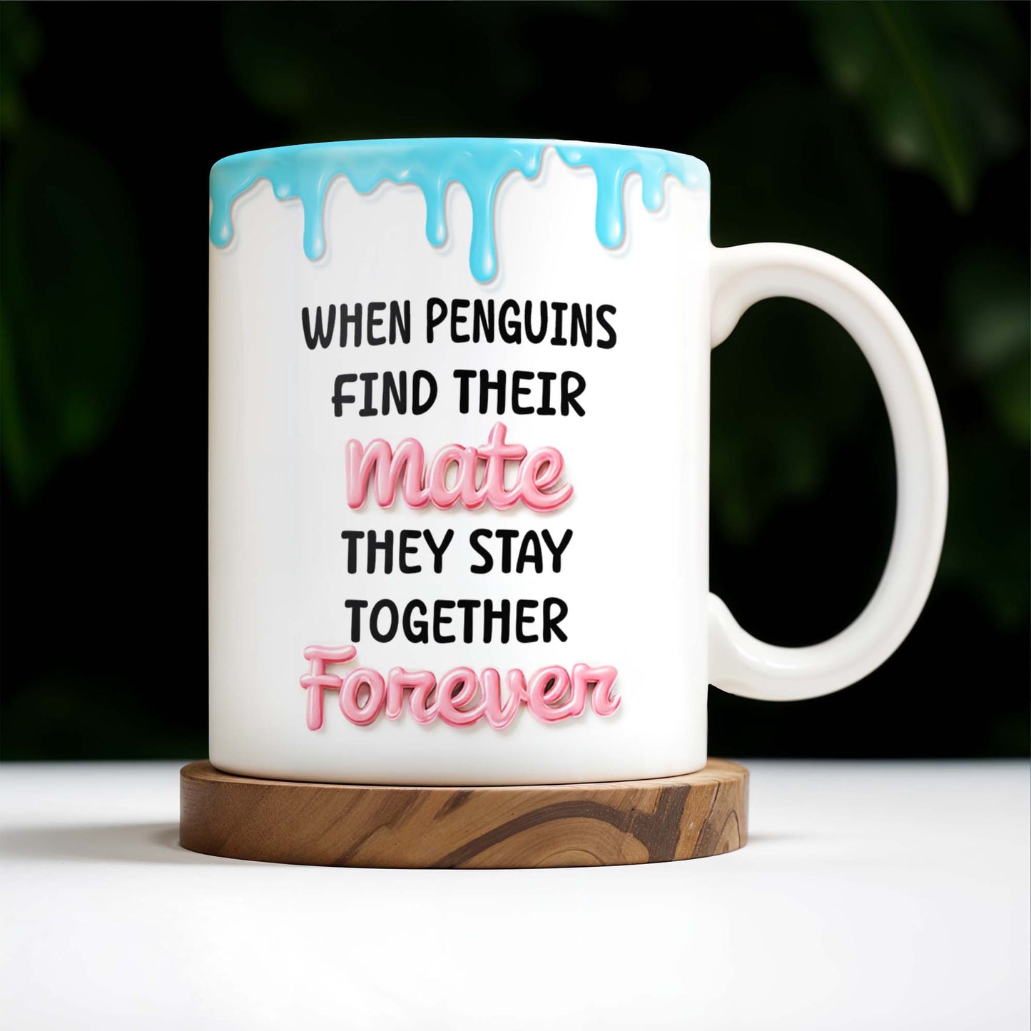 Penguin Mate Forever Love Custom Mug