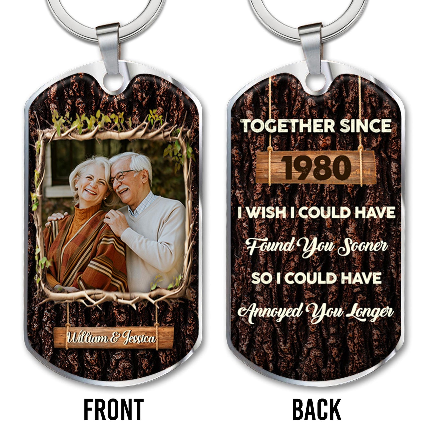 Together Since 1980 Wood Texture Love Message