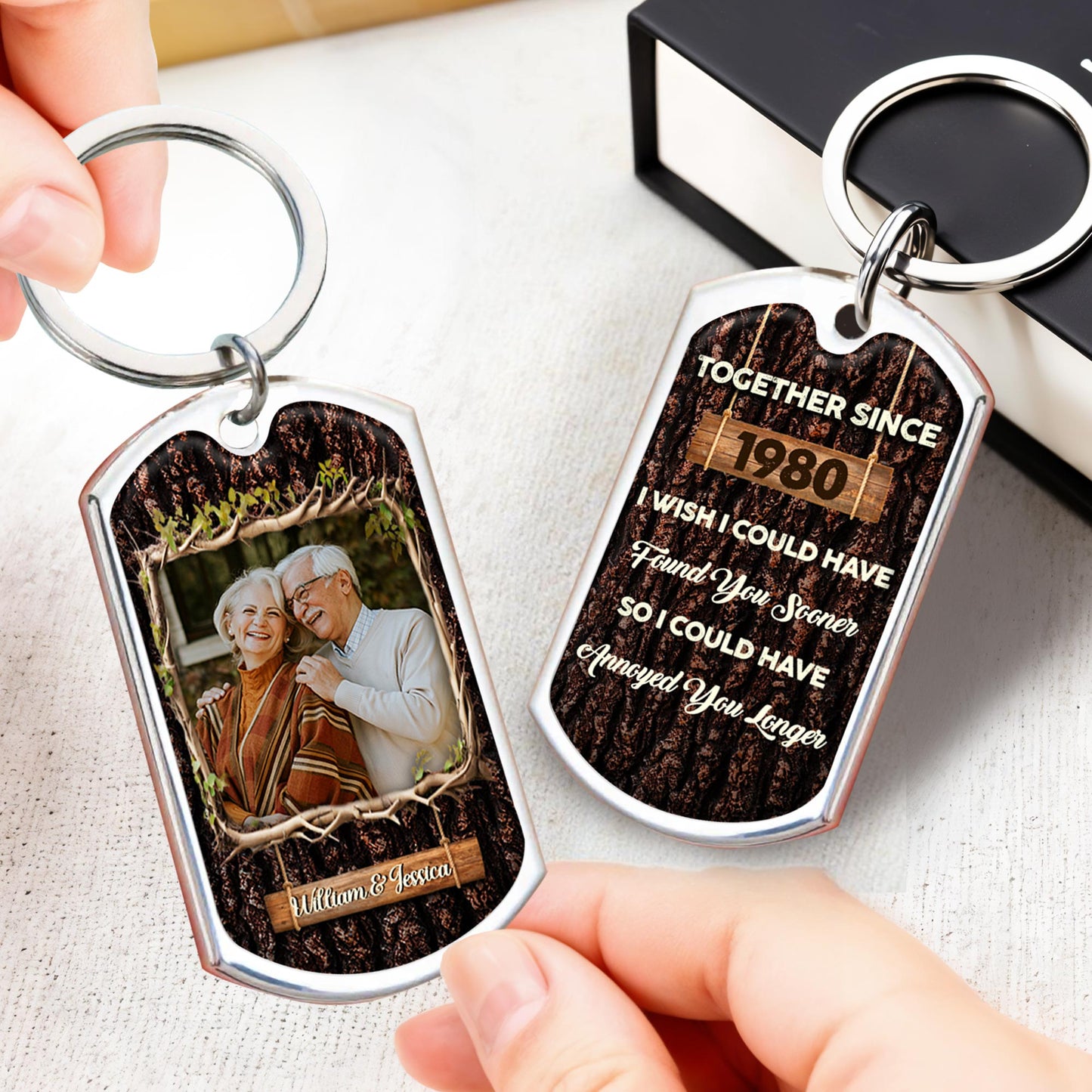 Together Since 1980 Wood Texture Love Message