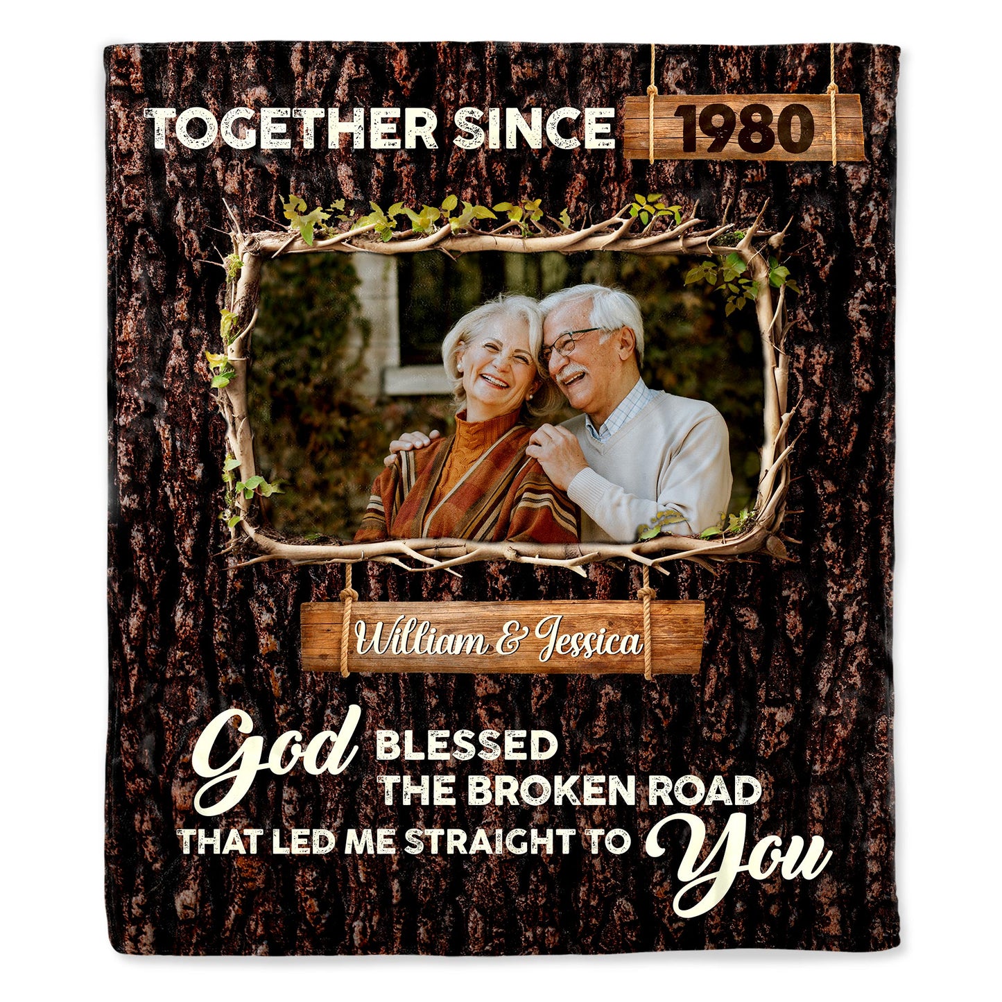 God Blessed The Broken Road Couple's Custom Blanket