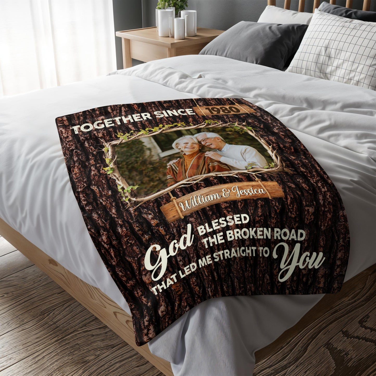 God Blessed The Broken Road Couple's Custom Blanket