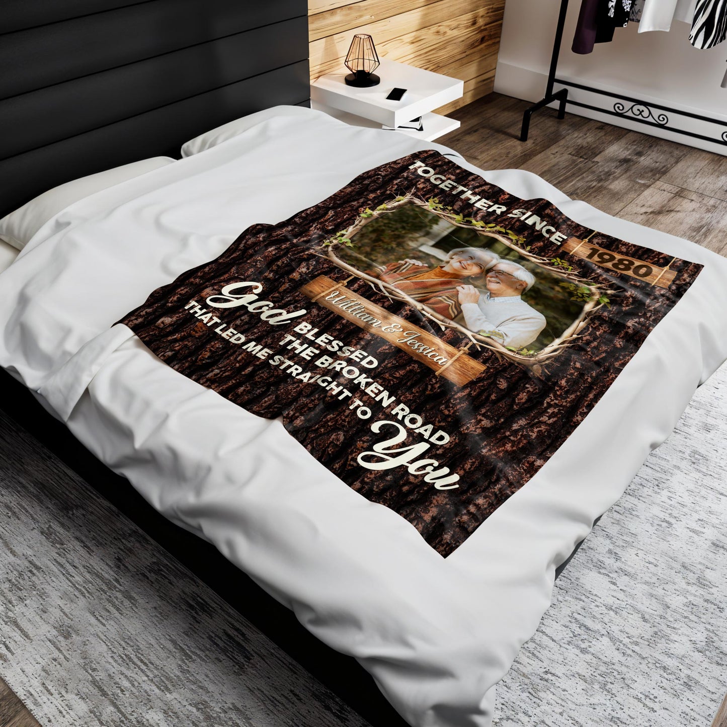 God Blessed The Broken Road Couple's Custom Blanket