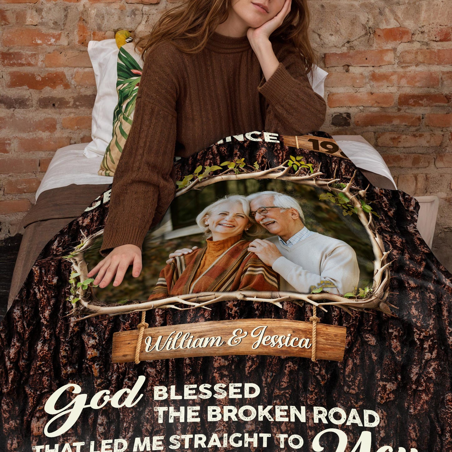 God Blessed The Broken Road Couple's Custom Blanket