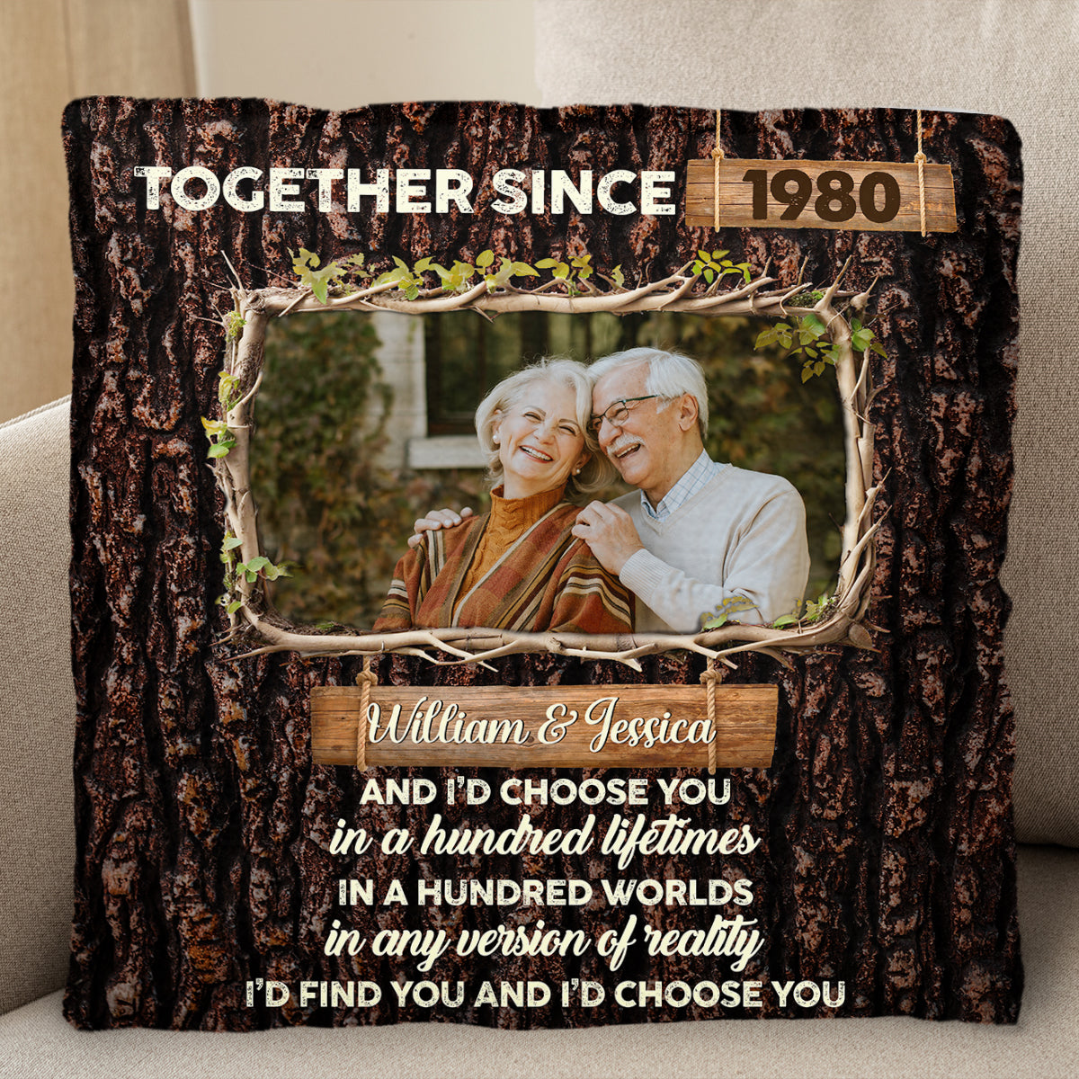 Together Since Customized Quote with Tree and Ivy Design