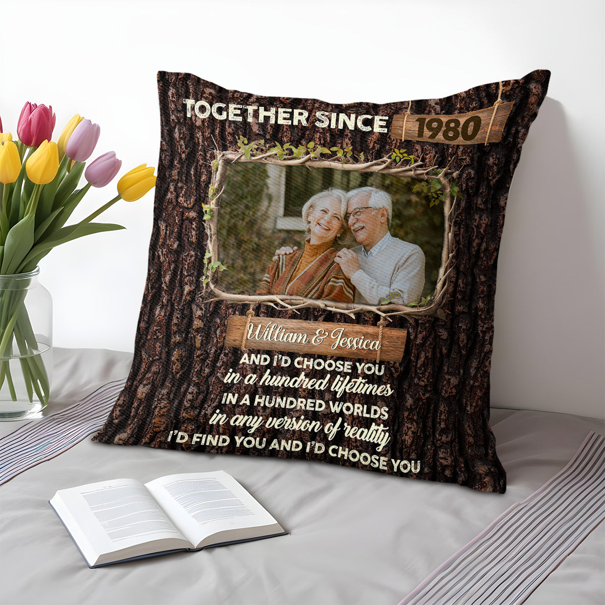 Together Since Customized Quote with Tree and Ivy Design