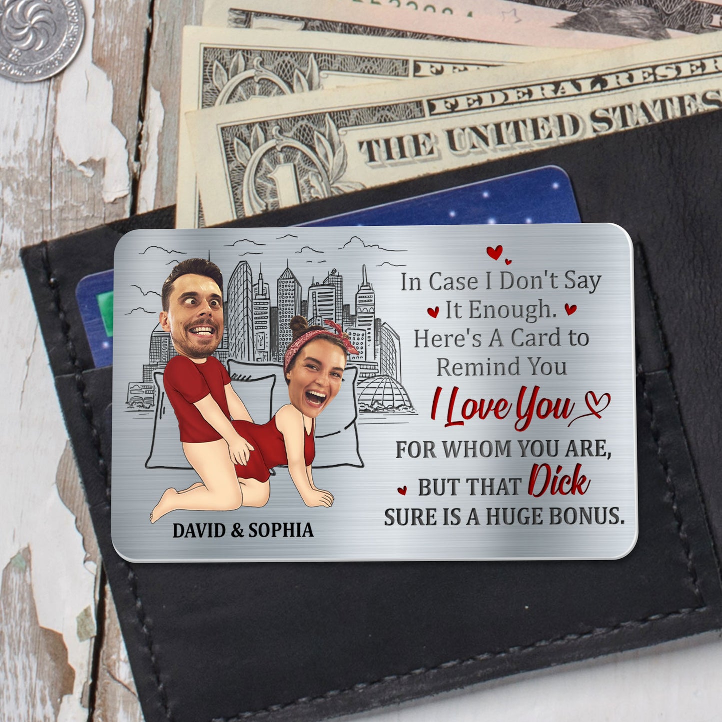 Love Reminder With City Skyline And Caricature Faces