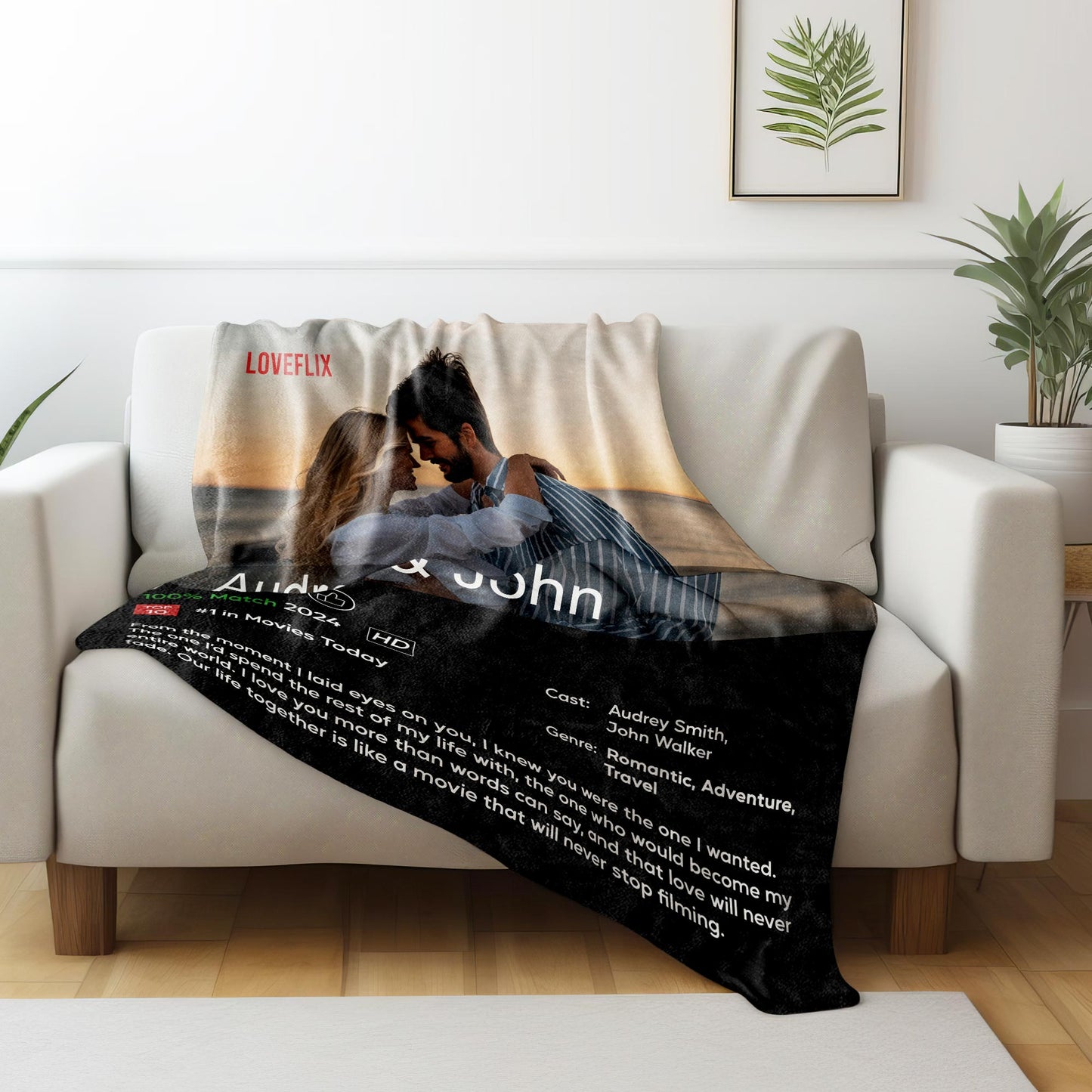 Our Love Is Like A Never-Ending Movie Custom Blanket