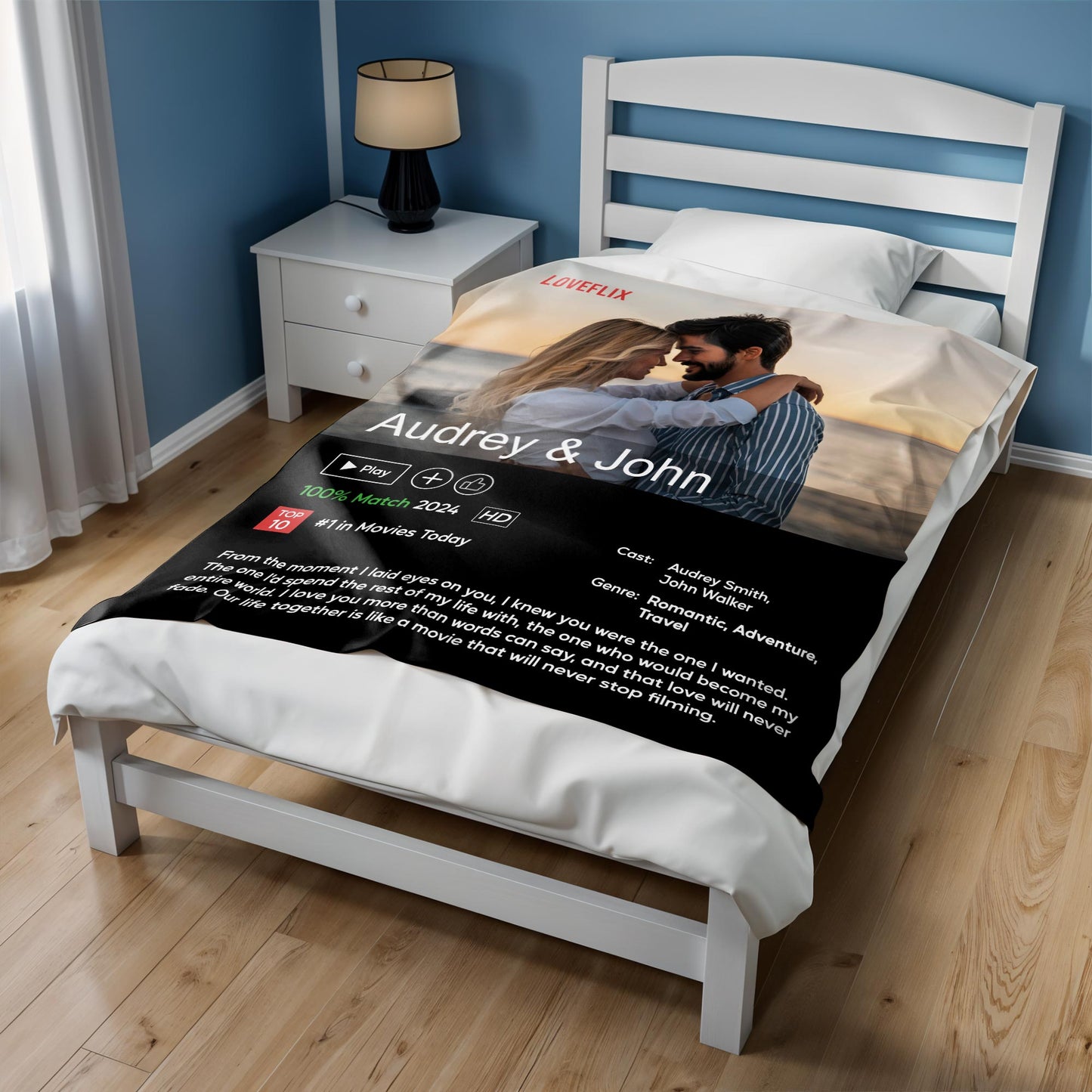 Our Love Is Like A Never-Ending Movie Custom Blanket