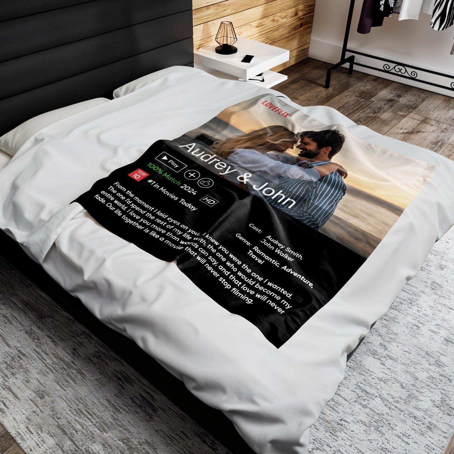 Our Love Is Like A Never-Ending Movie Custom Blanket