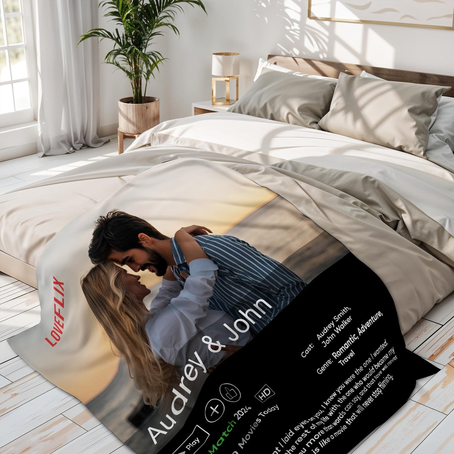 Our Love Is Like A Never-Ending Movie Custom Blanket