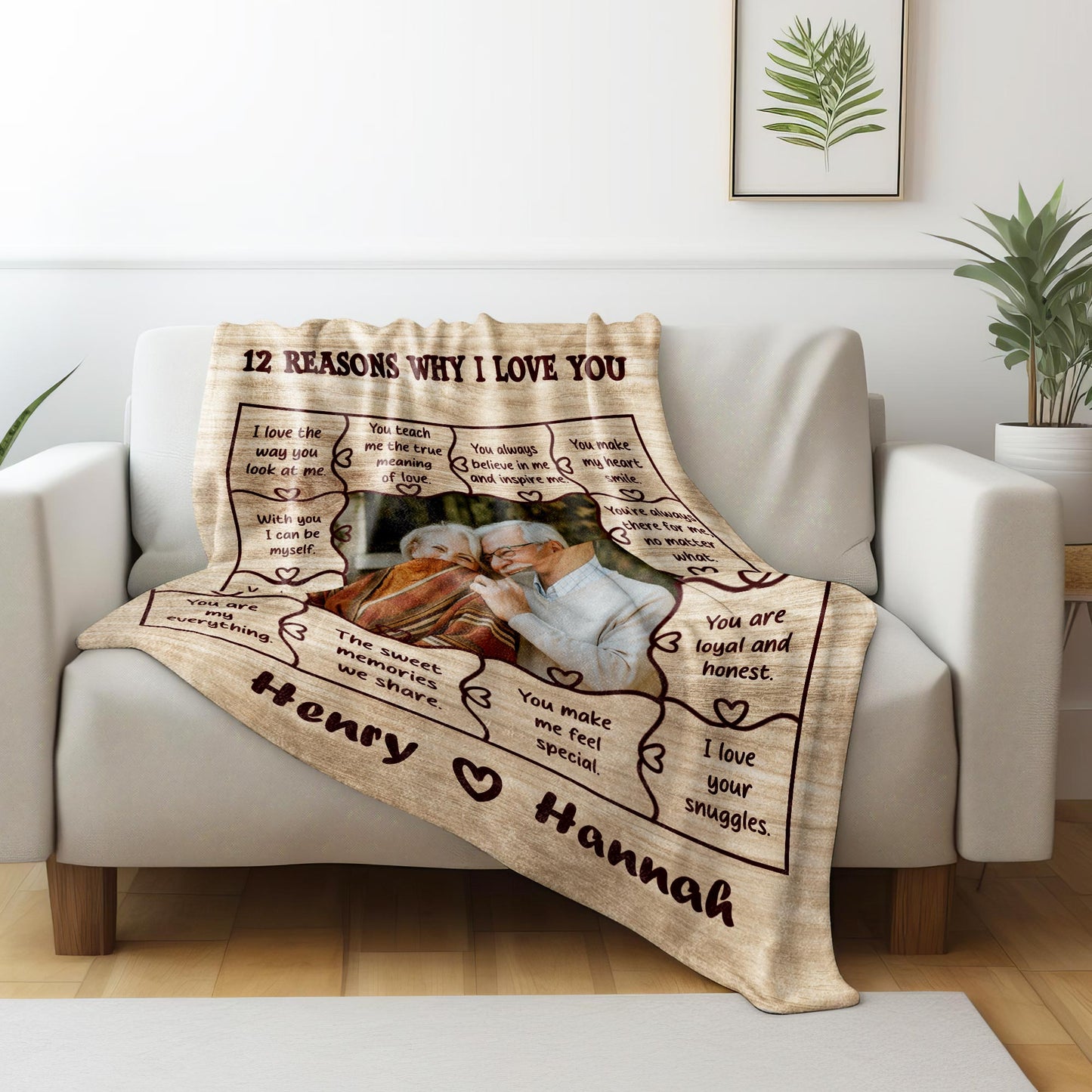 12 Reasons Why I Love You, Sweet Memories And Heartfelt Quotes Blanket