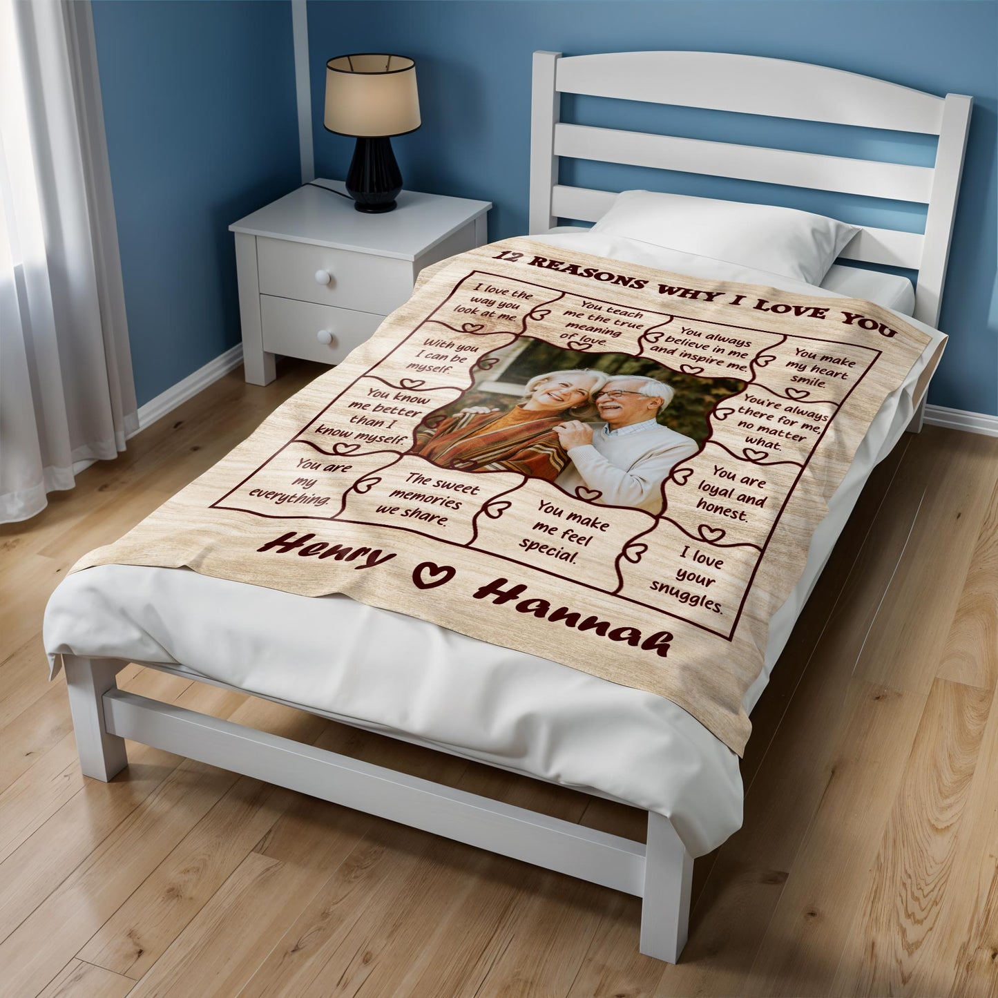 12 Reasons Why I Love You, Sweet Memories And Heartfelt Quotes Blanket