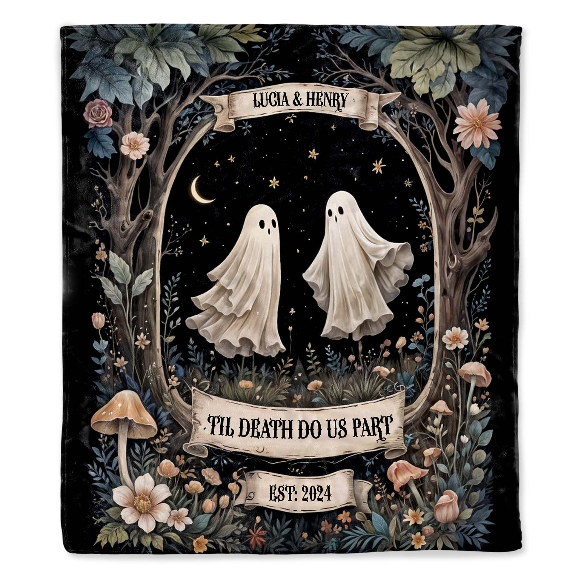 'Til Death Do Us Part Ghosts and Flowers Design