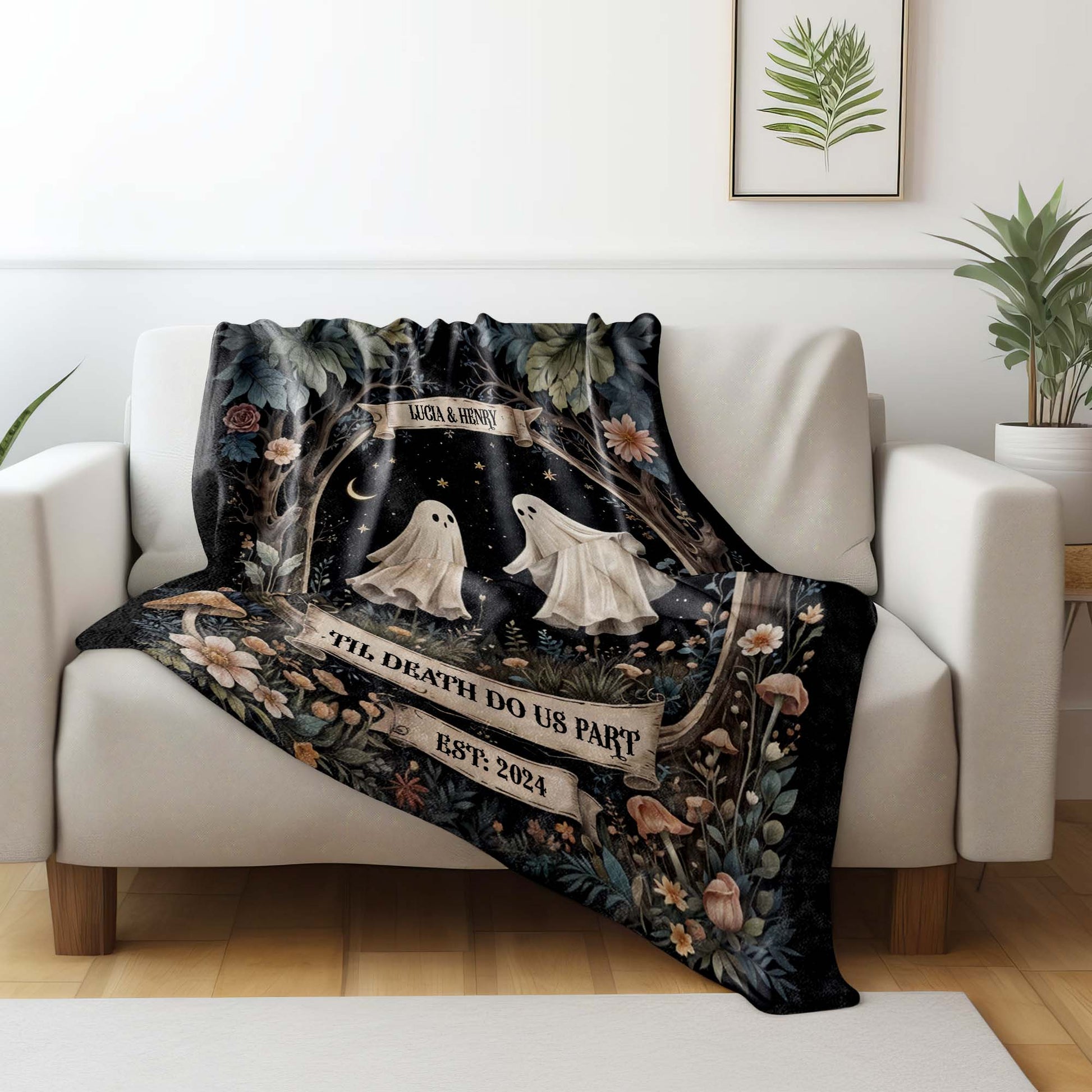 'Til Death Do Us Part Ghosts and Flowers Design