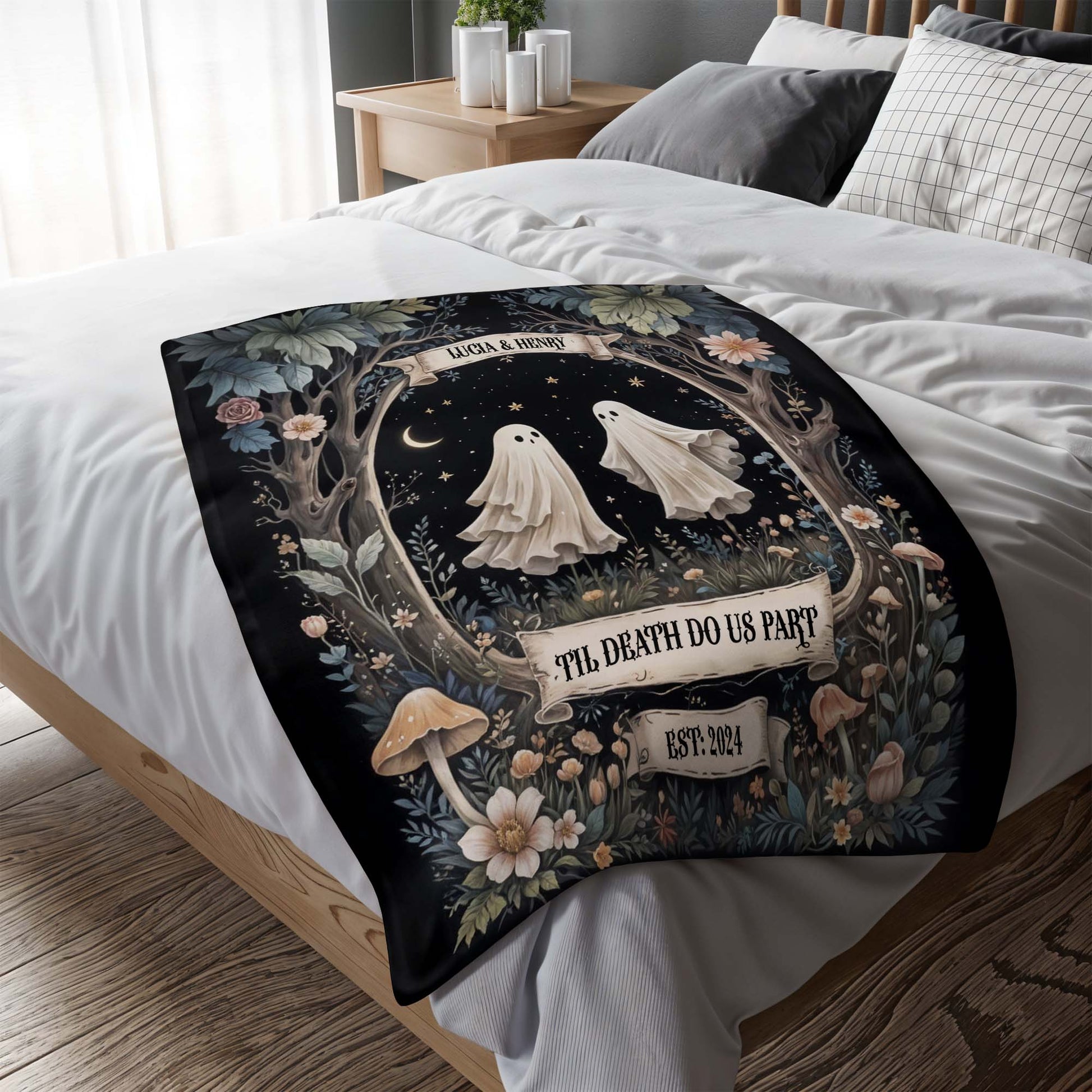 'Til Death Do Us Part Ghosts and Flowers Design