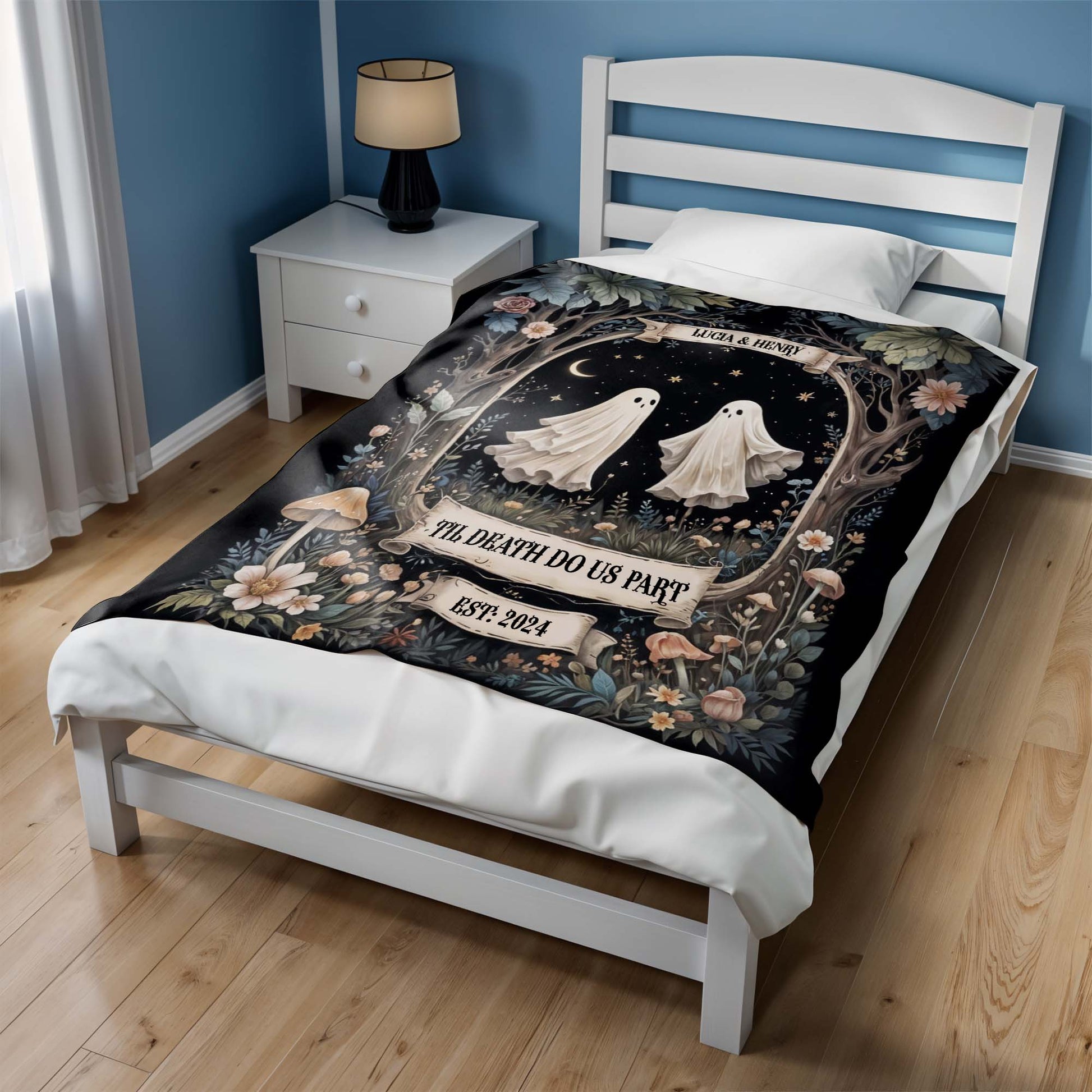 'Til Death Do Us Part Ghosts and Flowers Design