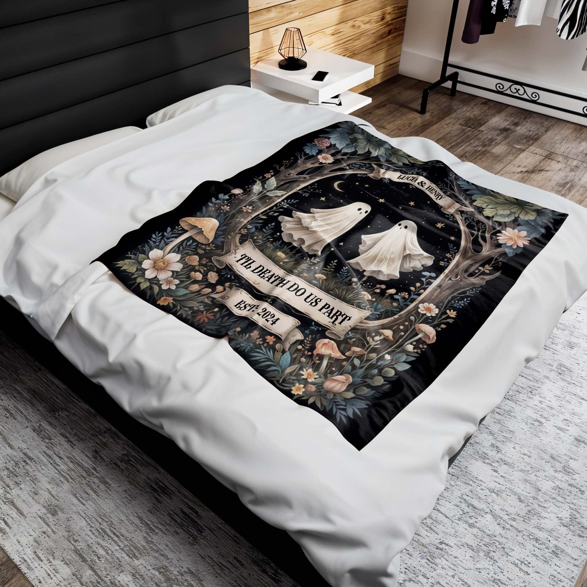 'Til Death Do Us Part Ghosts and Flowers Design