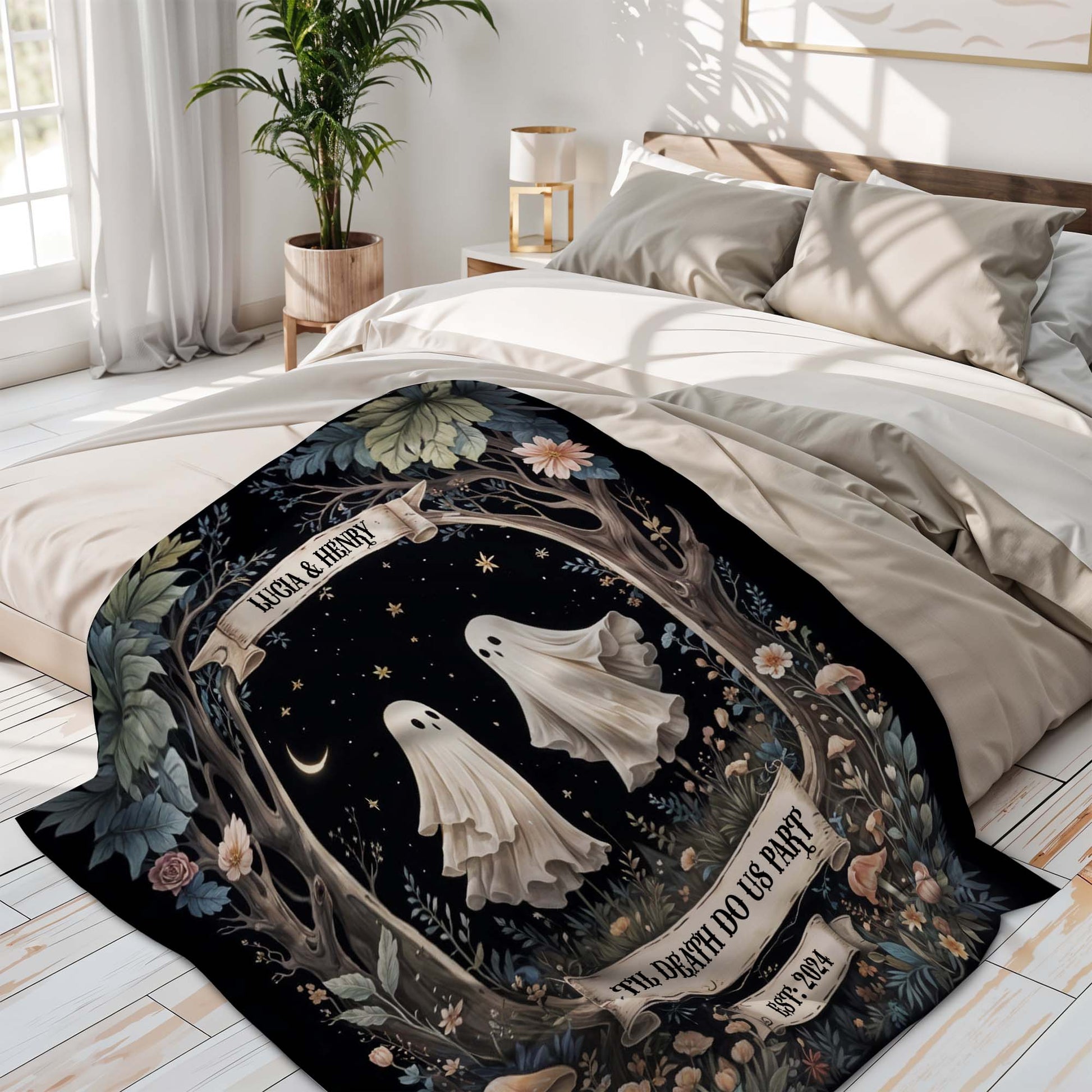 'Til Death Do Us Part Ghosts and Flowers Design