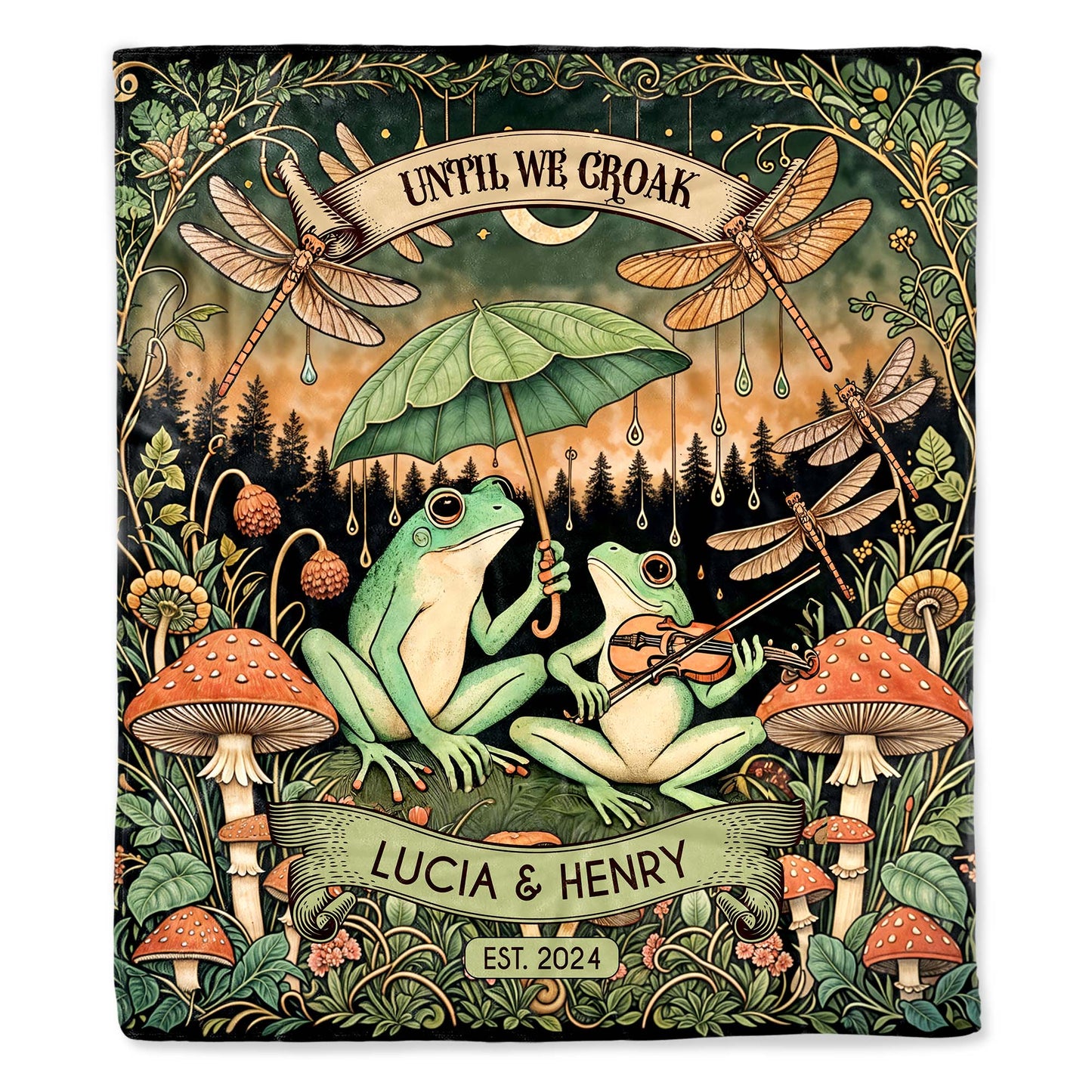 Until We Croak Frogs Under Umbrella Nature Theme