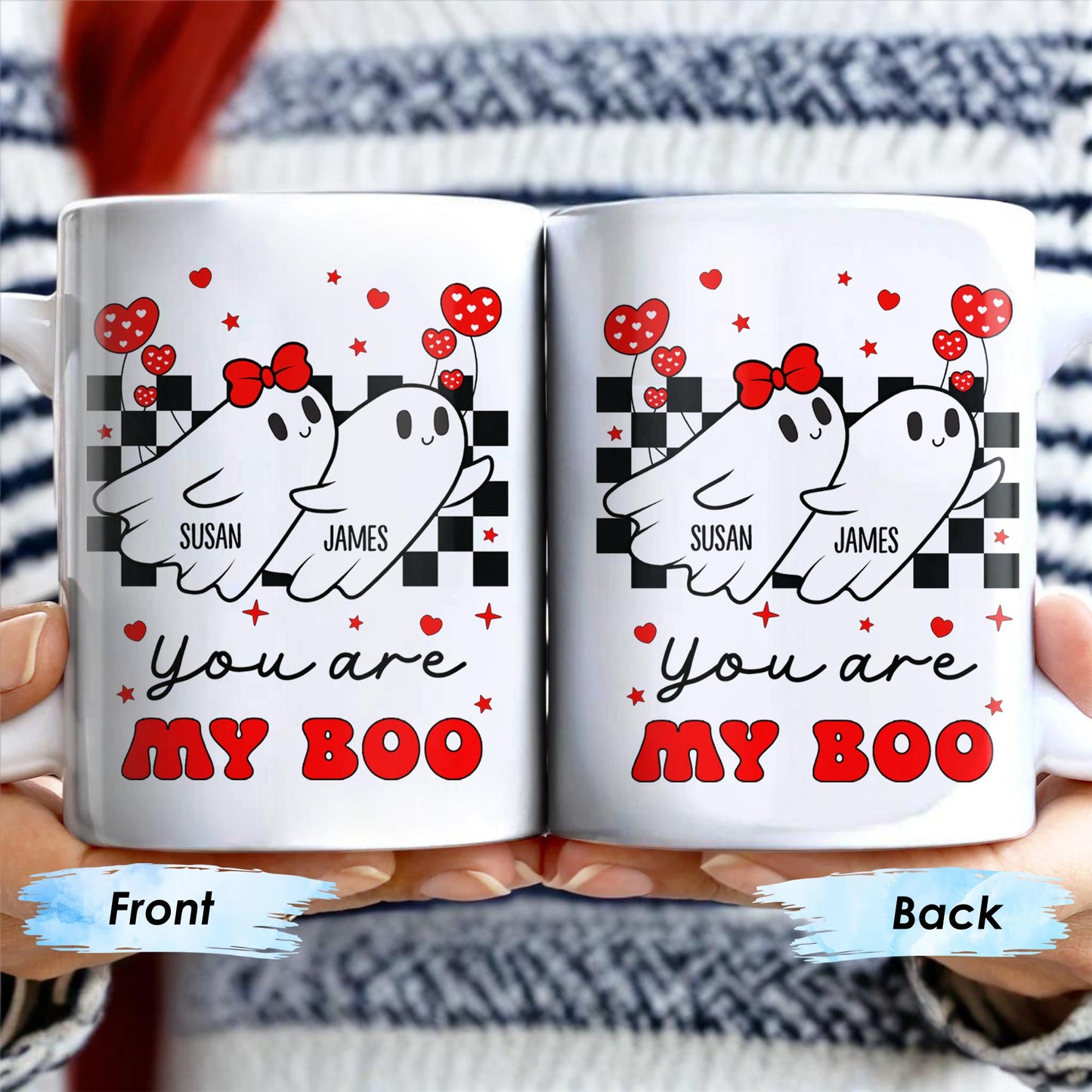 You Are My Boo Ghosts And Hearts Mug Design