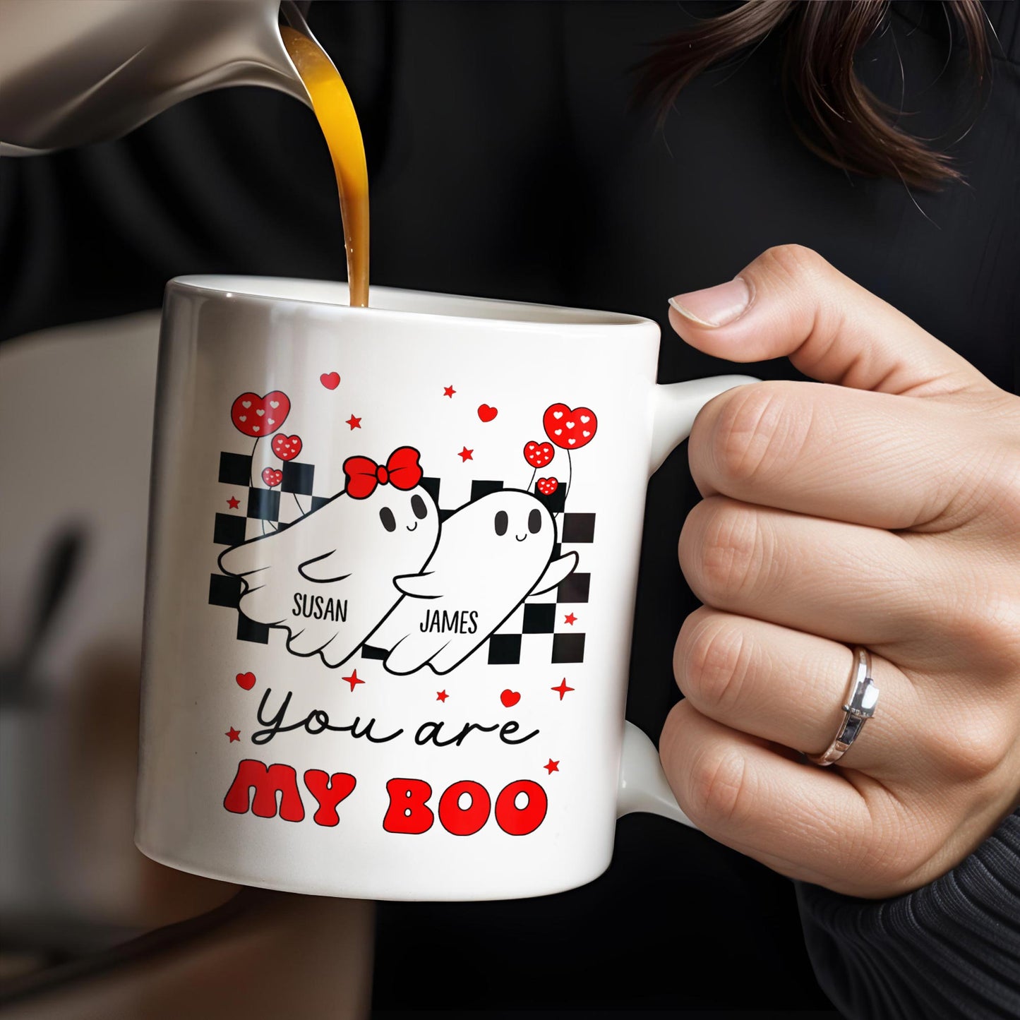 You Are My Boo Ghosts And Hearts Mug Design
