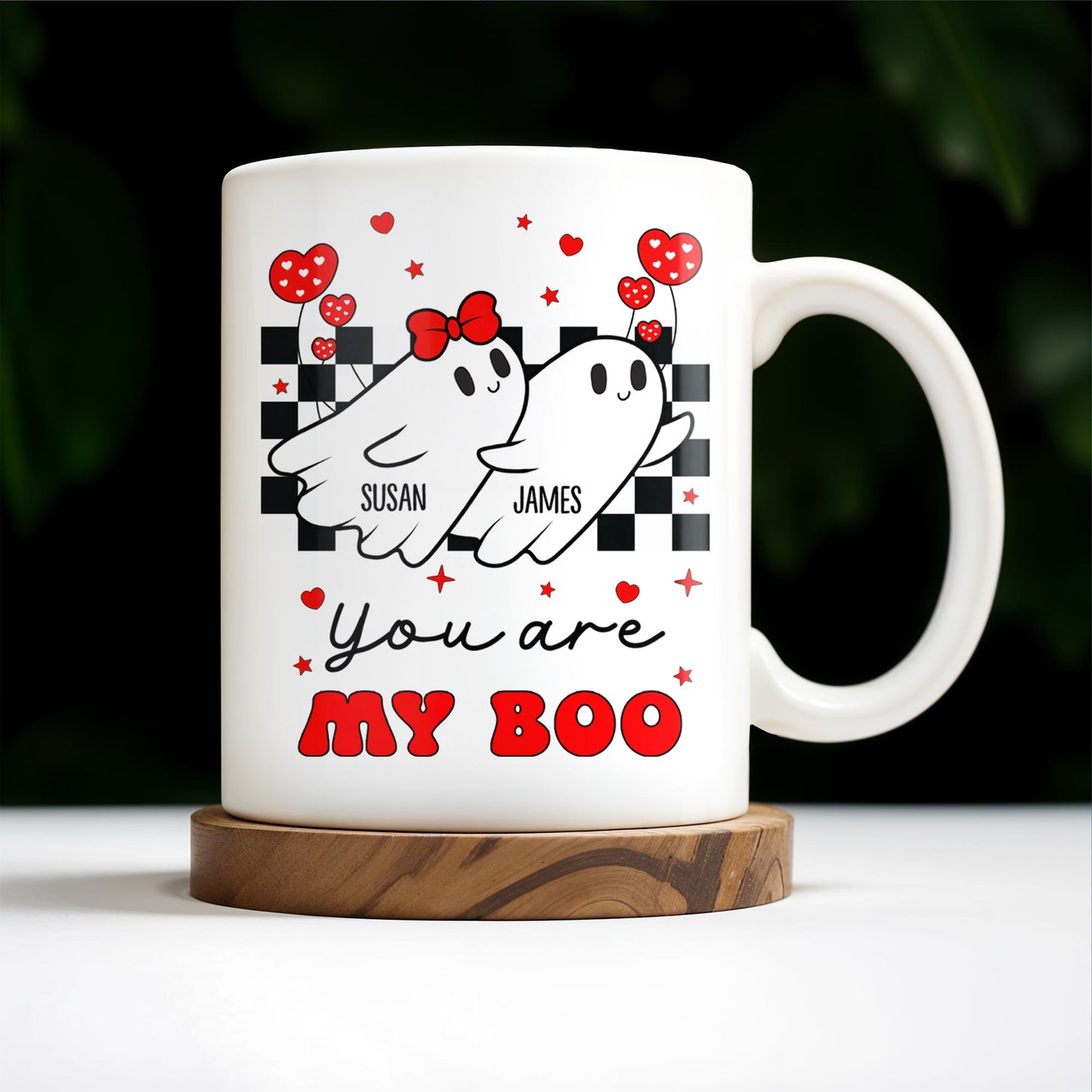 You Are My Boo Ghosts And Hearts Mug Design