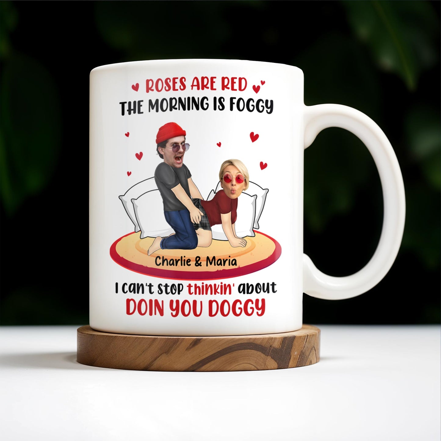 Roses Are Red Morning Foggy Love Quote With Cartoon Couple