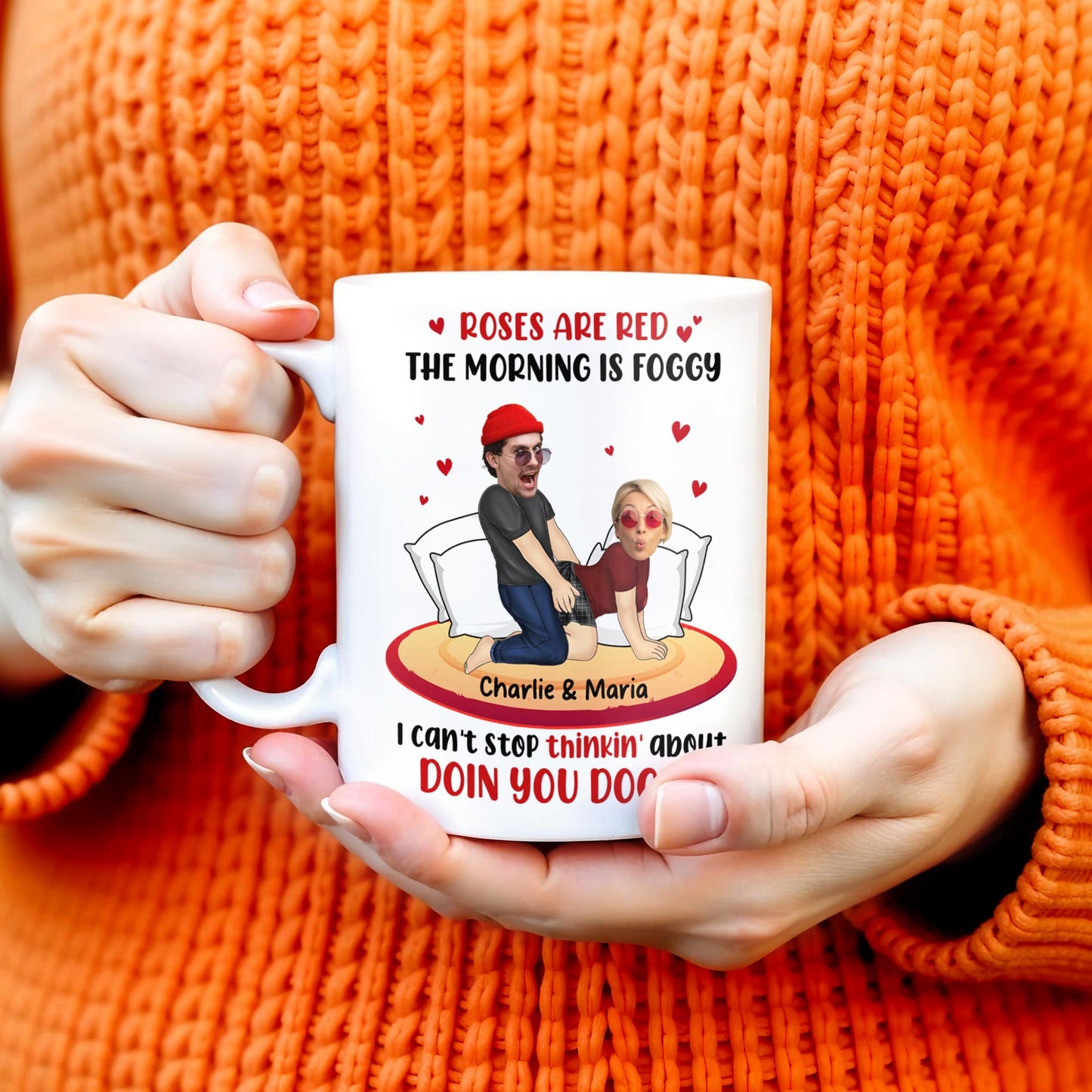 Roses Are Red Morning Foggy Love Quote With Cartoon Couple