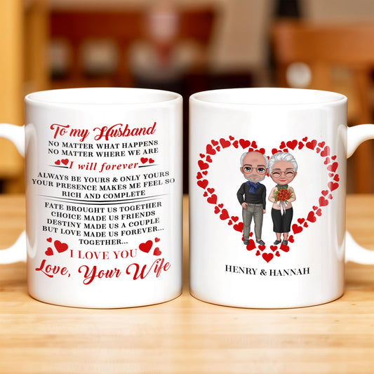 To My Husband Forever Love Message With Hearts And Couple