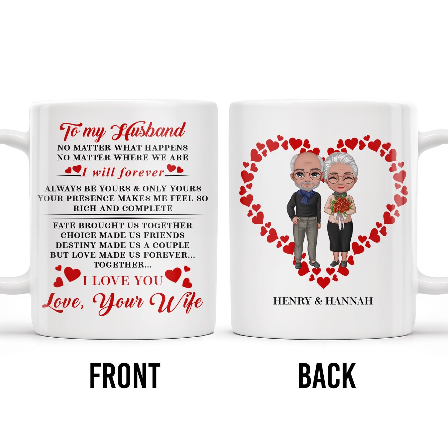 To My Husband Forever Love Message With Hearts And Couple