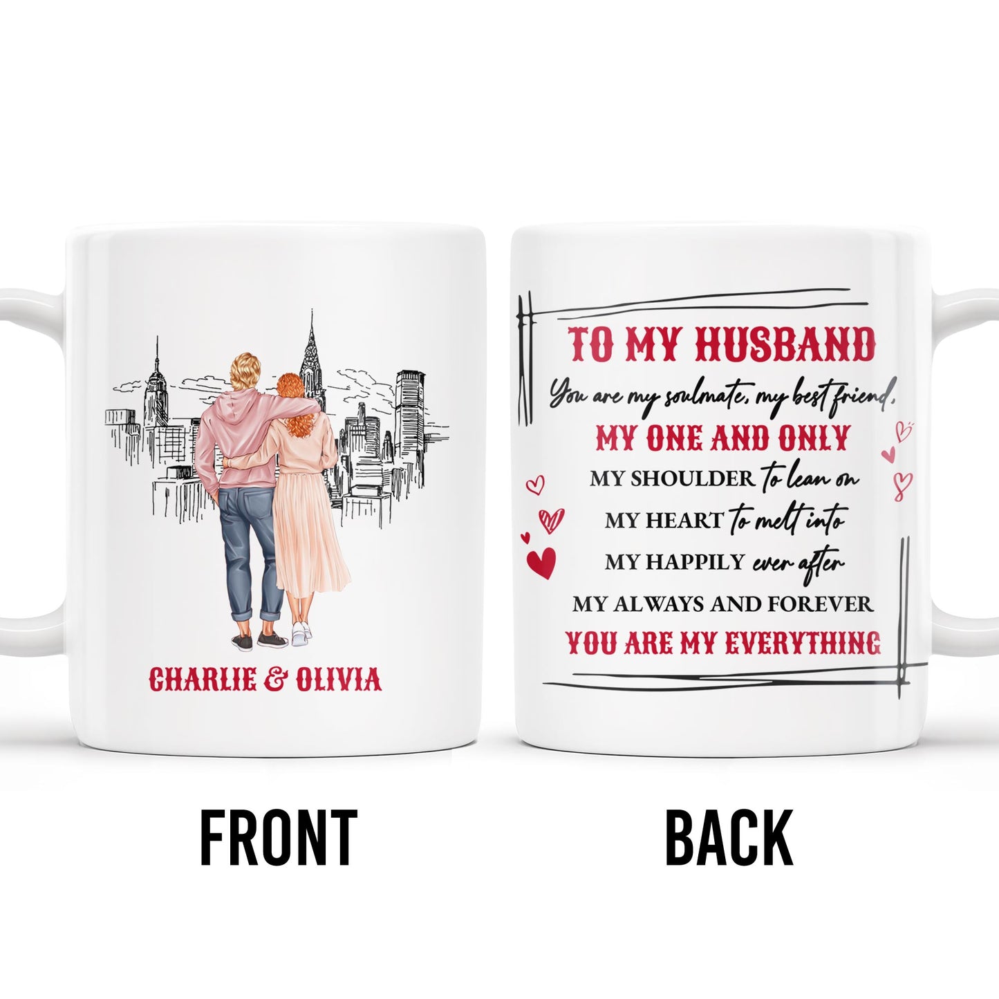 To My Husband You Are My Everything, Romantic Skyline and Couple Design