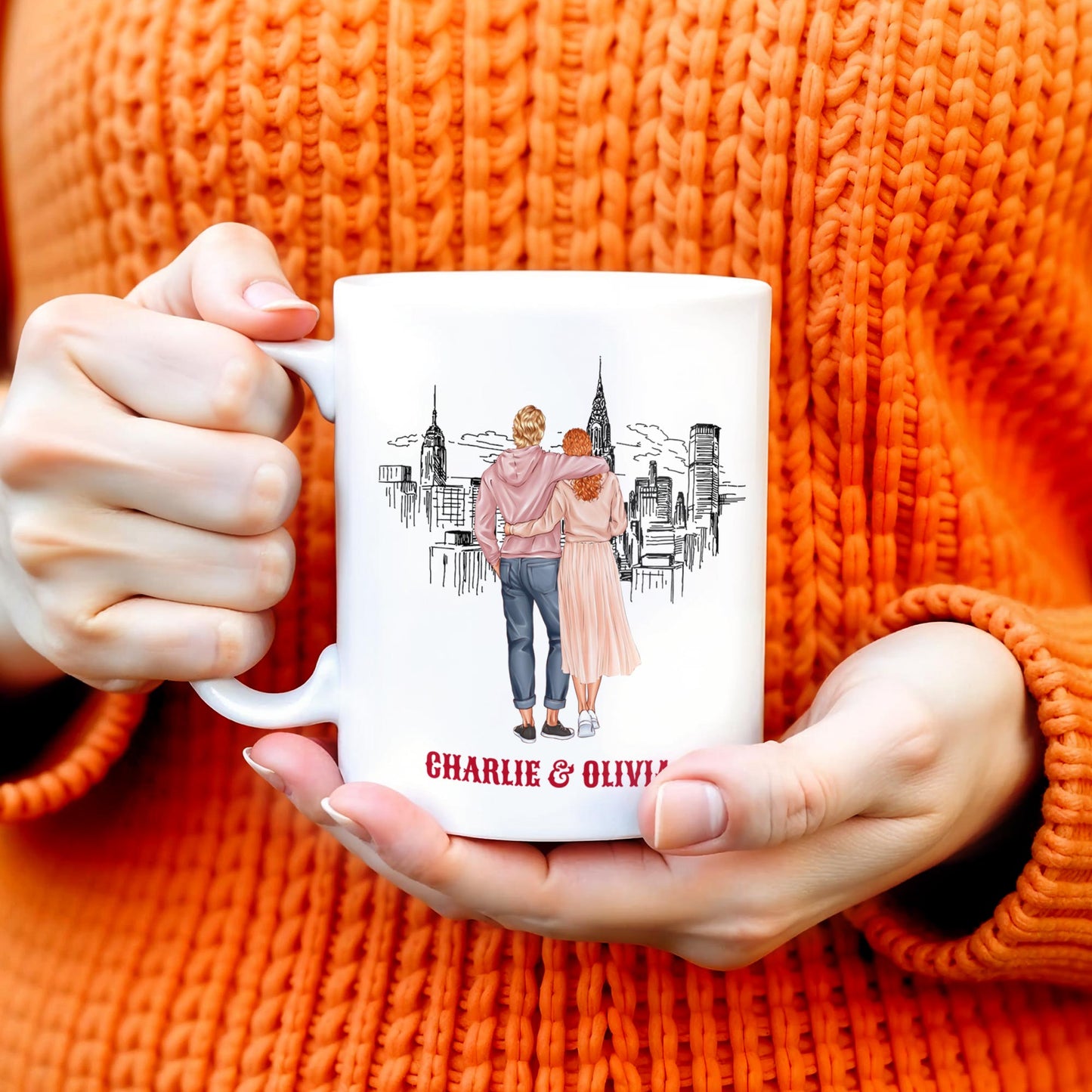 To My Husband You Are My Everything, Romantic Skyline and Couple Design