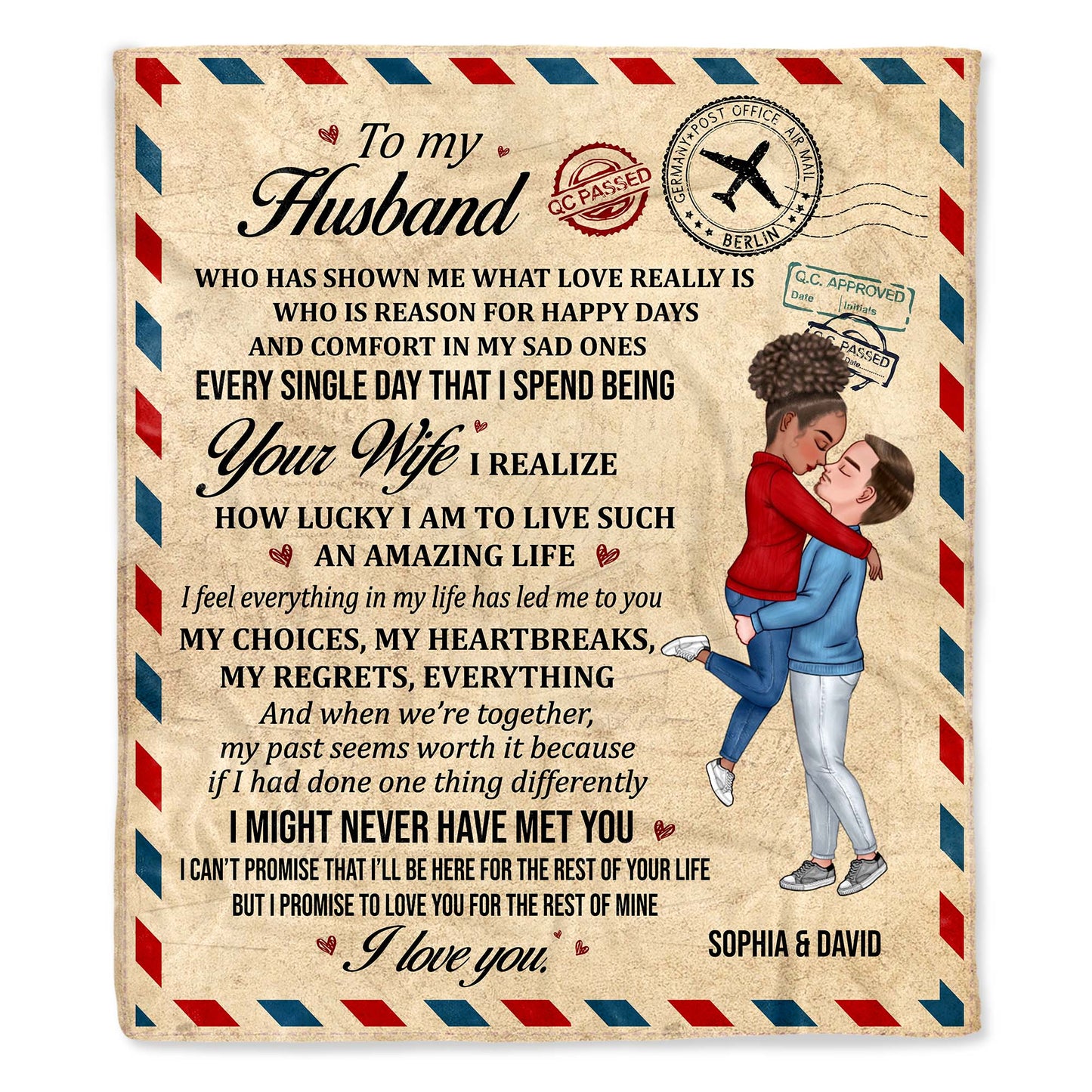 To My Husband Amazing Life Love Expression Blanket - Personalized Custom Blanket - CPL269_BLK