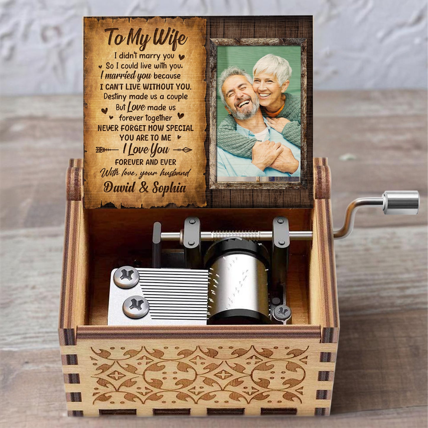 I Married You Because I Cannot Live Without You Heart Photo Frame - Custom Music Box With "You Are My Sunshine" Tune - CPL270_MZB