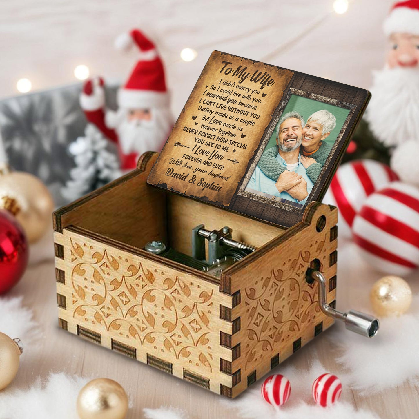 I Married You Because I Cannot Live Without You Heart Photo Frame - Custom Music Box With "You Are My Sunshine" Tune - CPL270_MZB