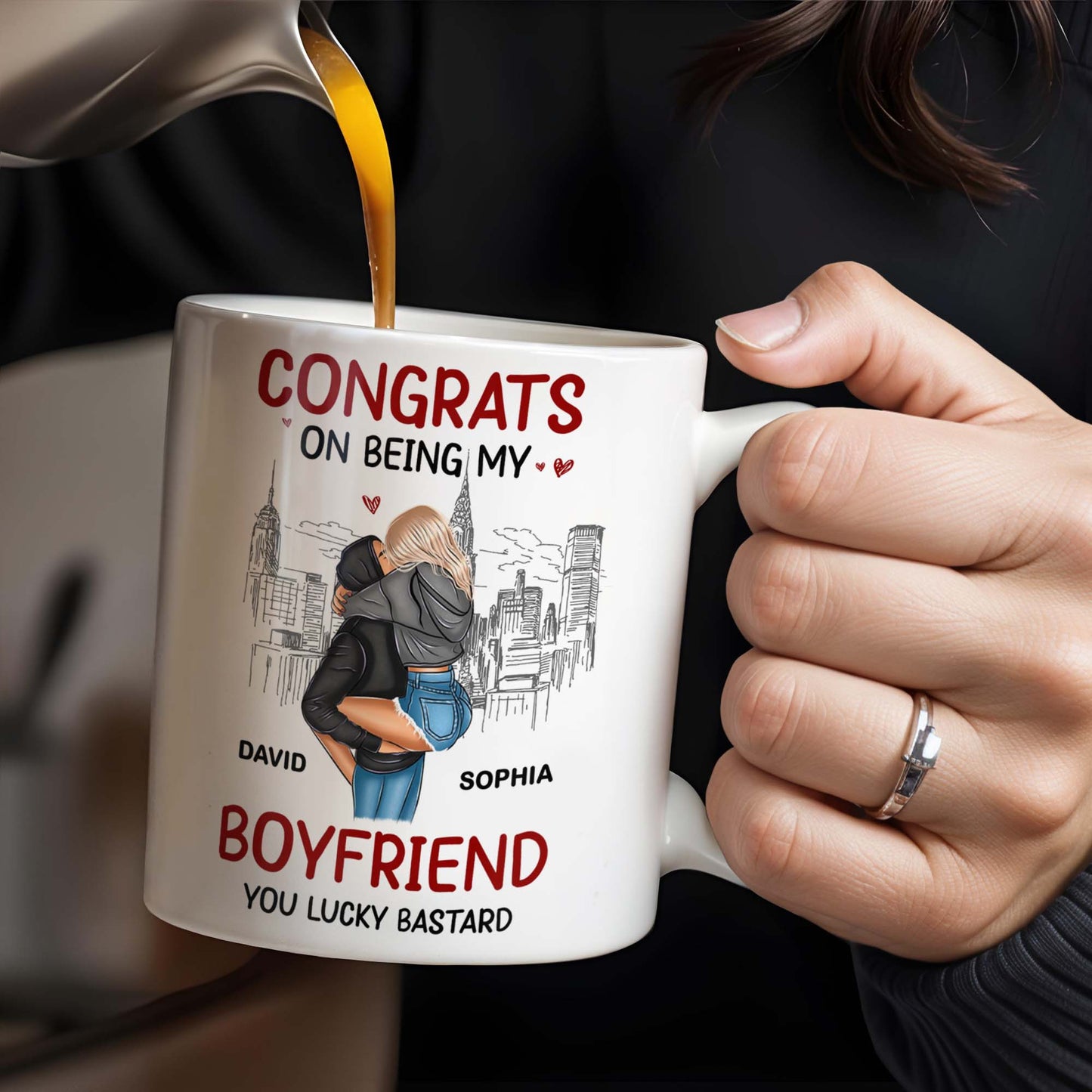 Congrats On Being My Boyfriend City Skyline Mug