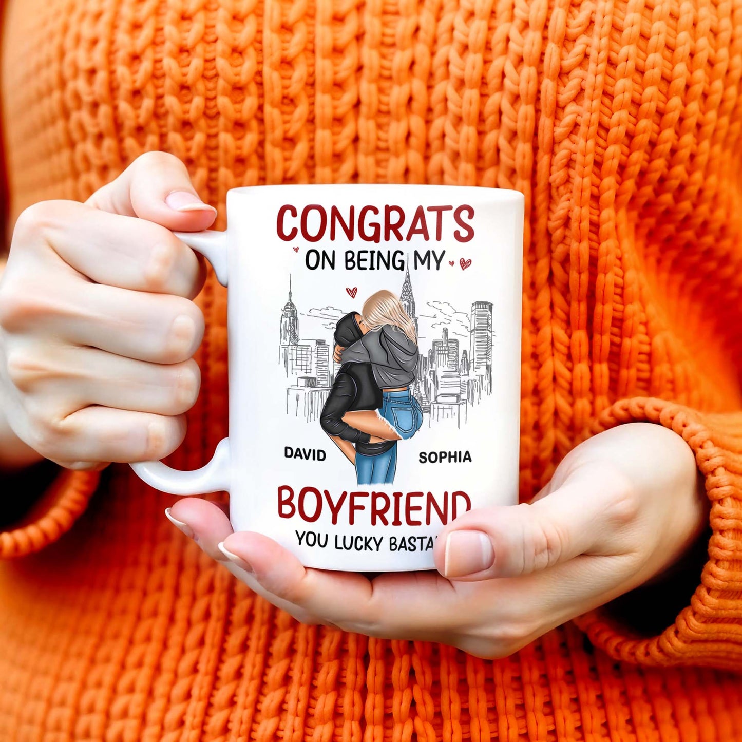 Congrats On Being My Boyfriend City Skyline Mug