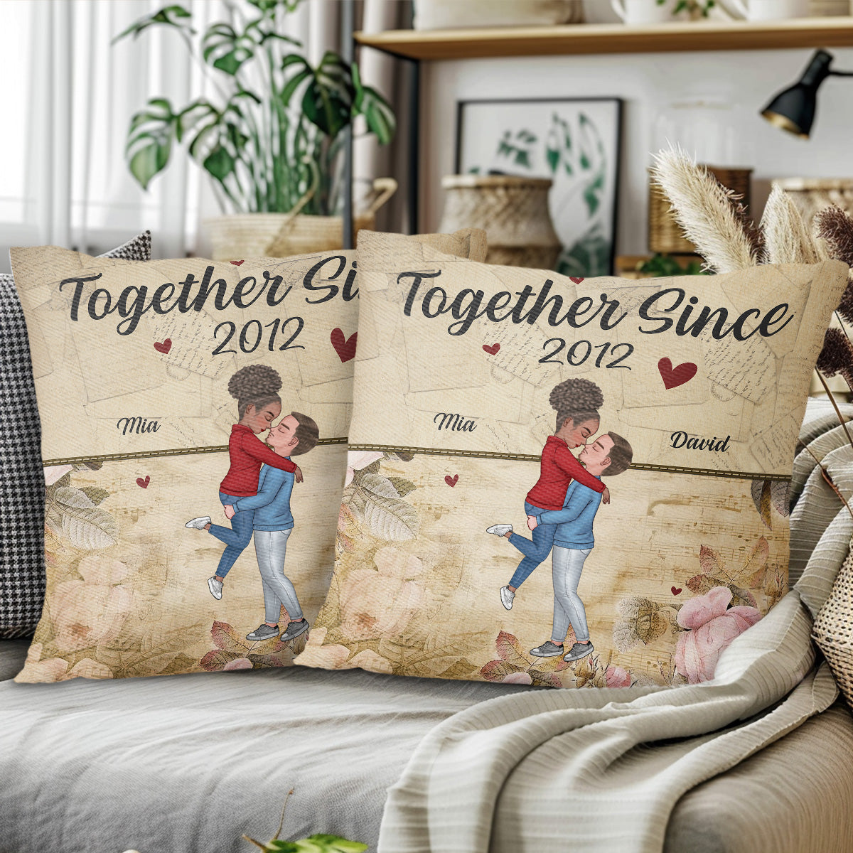 Together Since With Couple, Hearts, And Roses