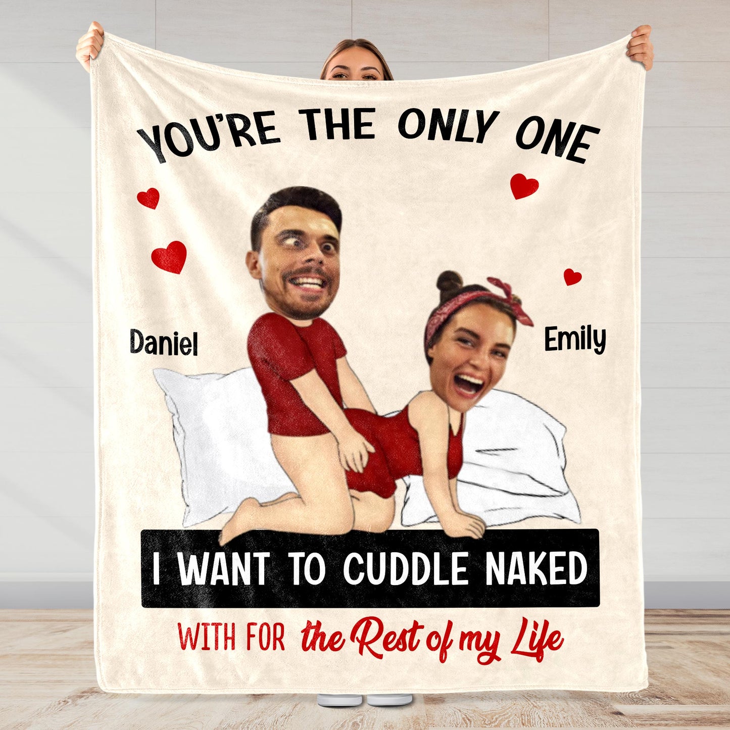 Cuddle Naked For Life Quote With Hearts And Cartoon Faces