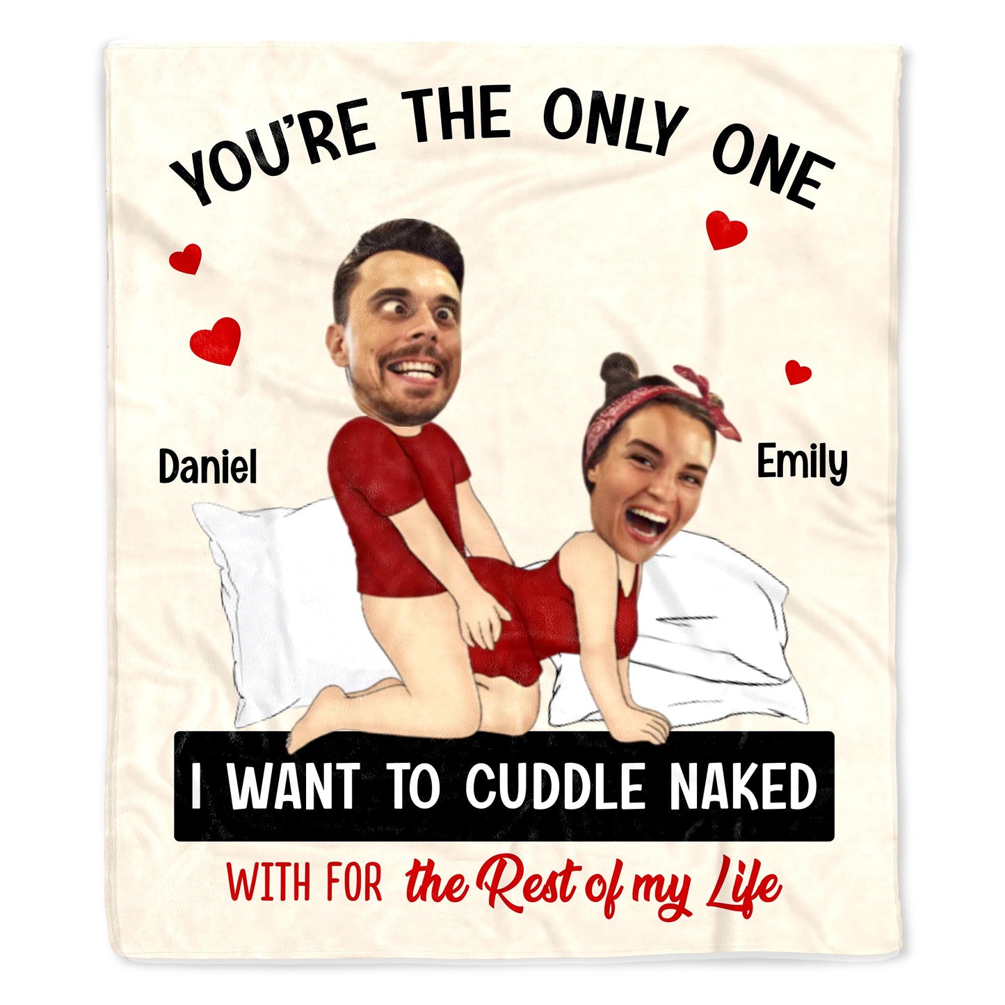 Cuddle Naked For Life Quote With Hearts And Cartoon Faces