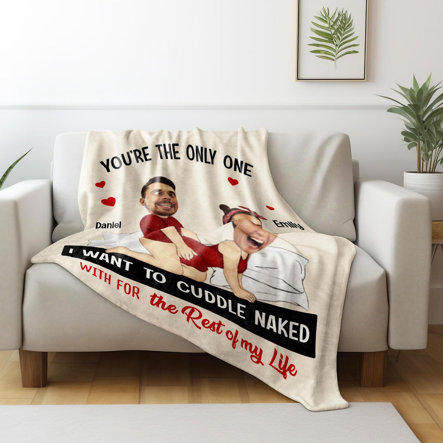 Cuddle Naked For Life Quote With Hearts And Cartoon Faces