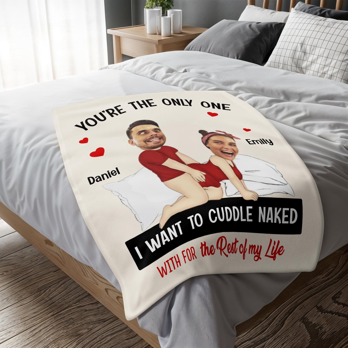 Cuddle Naked For Life Quote With Hearts And Cartoon Faces