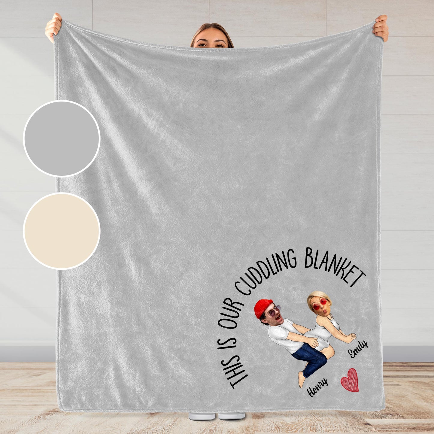 This Is Our Cuddling Blanket Featuring Loving Couple