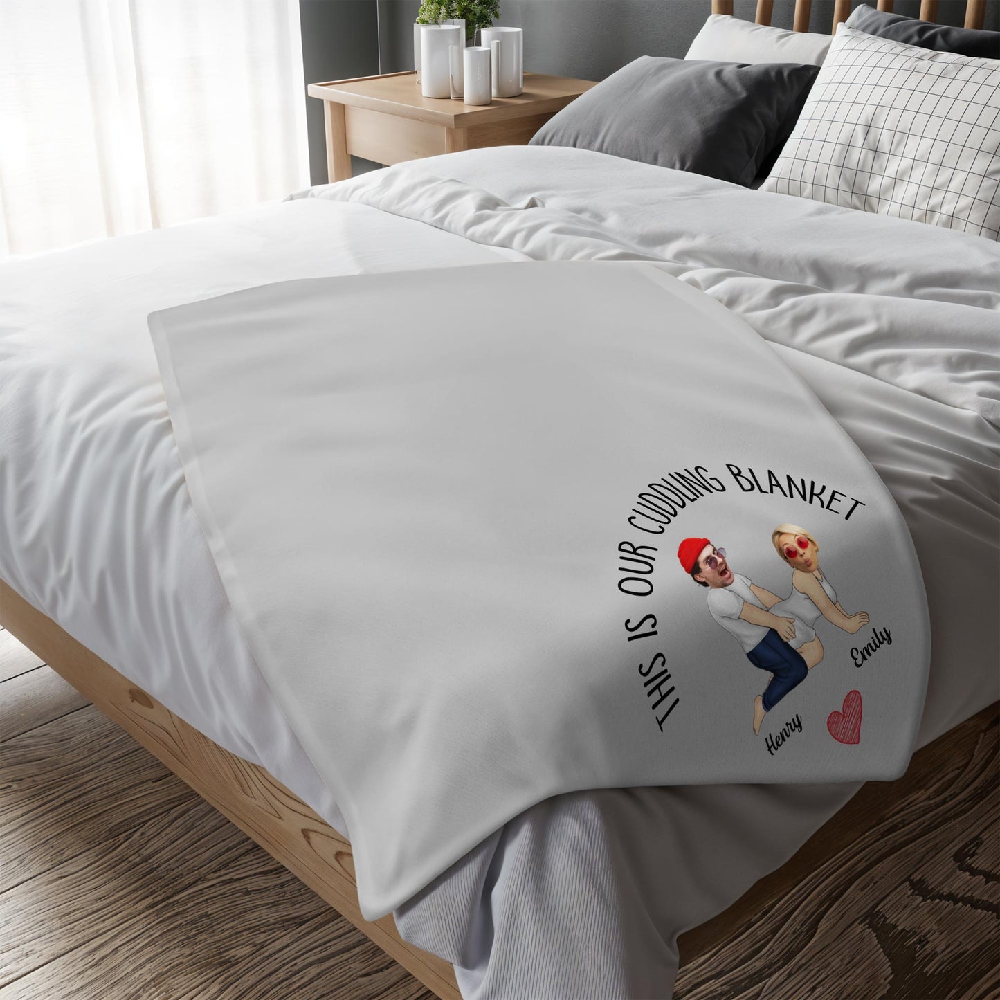 This Is Our Cuddling Blanket Featuring Loving Couple