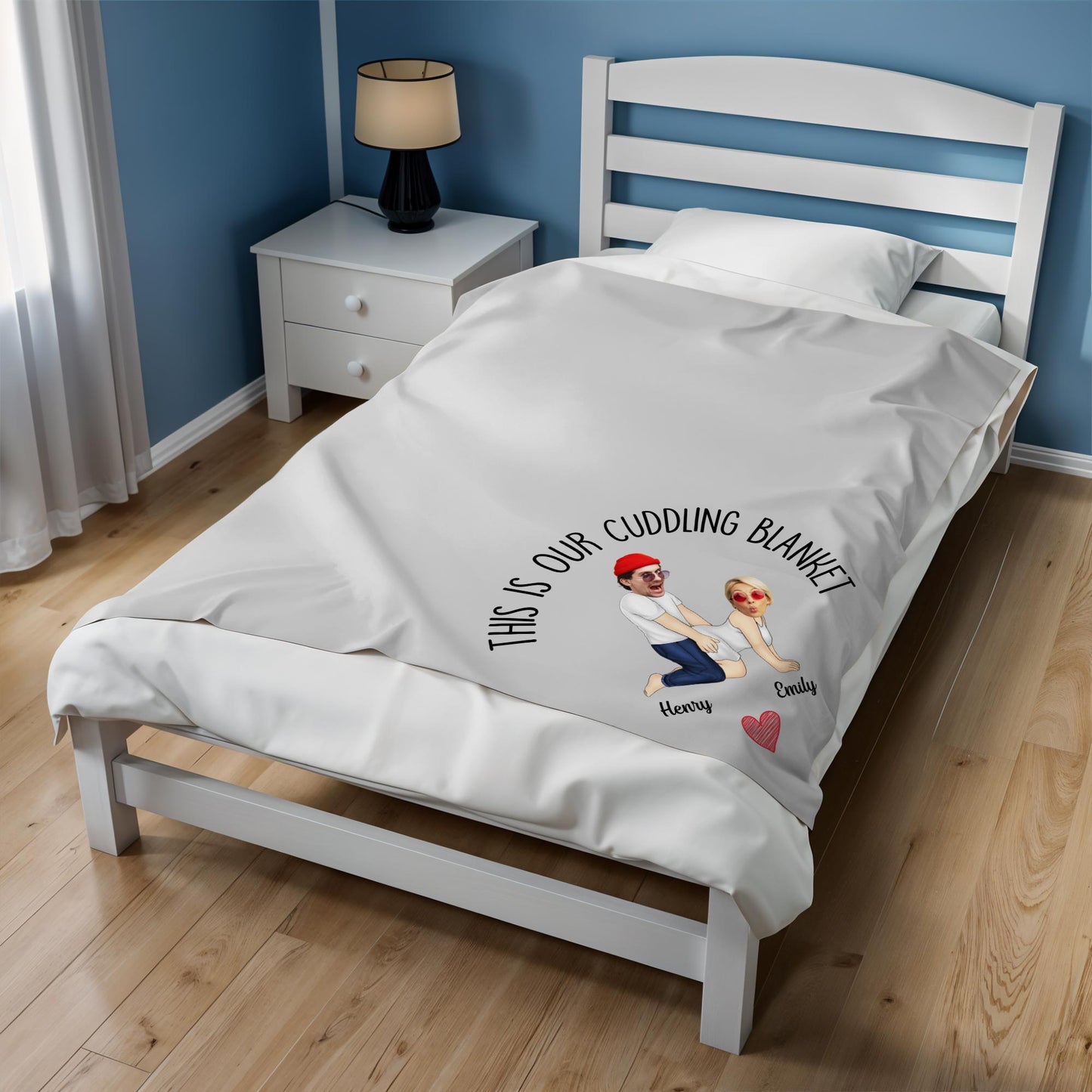 This Is Our Cuddling Blanket Featuring Loving Couple
