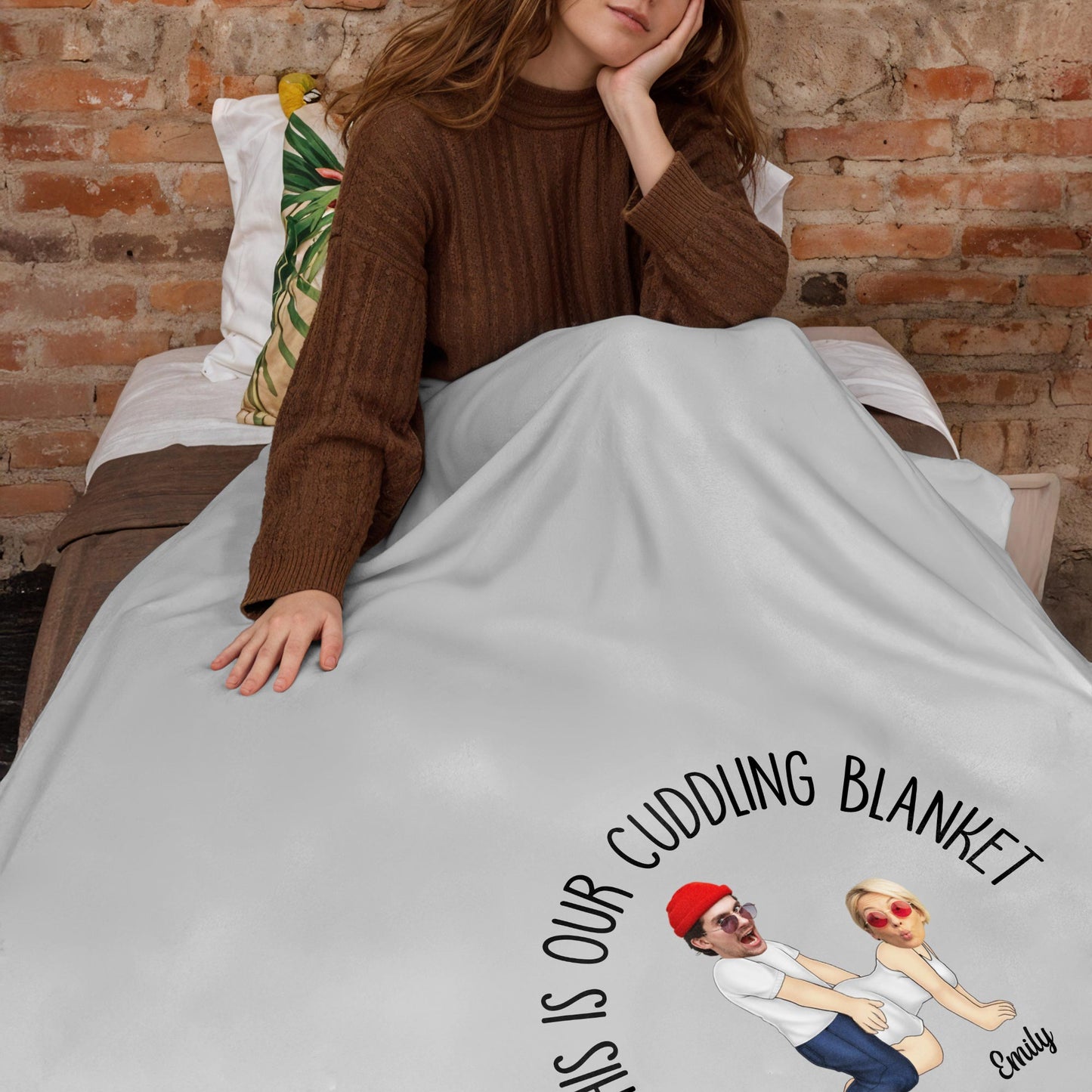 This Is Our Cuddling Blanket Featuring Loving Couple