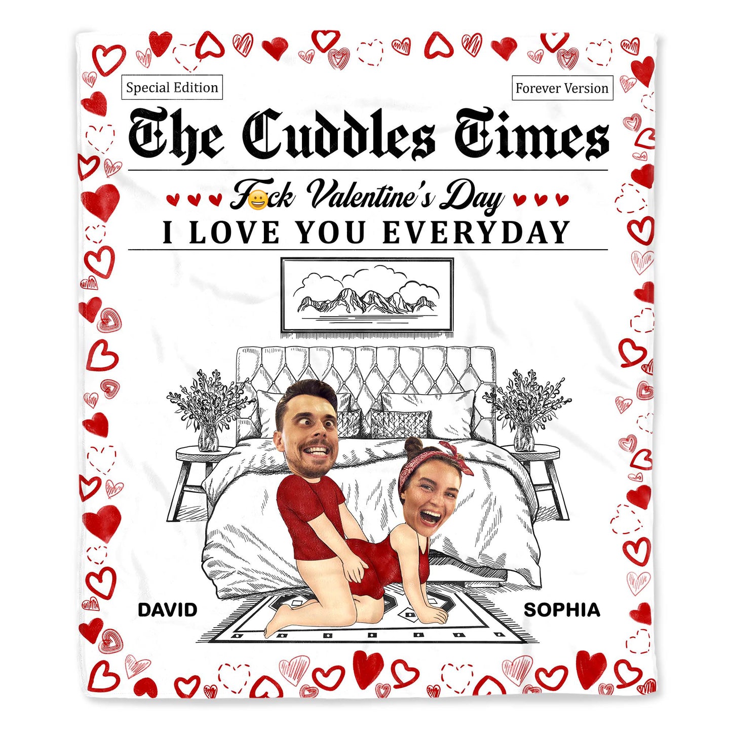 Embrace Love Everyday, Not Just Valentine's Day Hearts and Couple Design