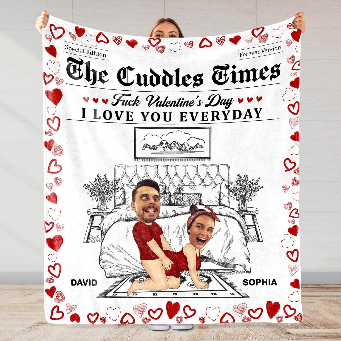 Embrace Love Everyday, Not Just Valentine's Day Hearts and Couple Design